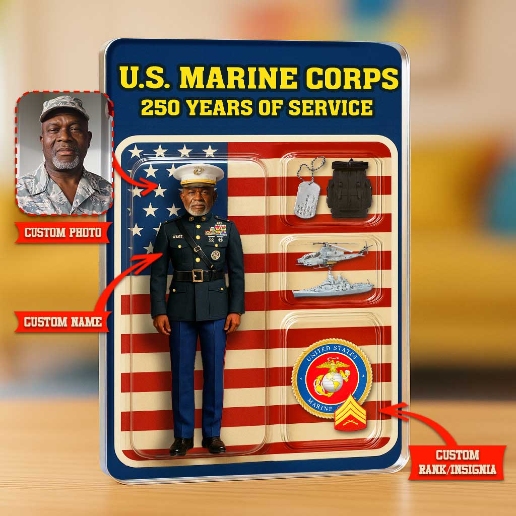 Personalized MARlNE 250th Years Of Service Custom Figure MARlNE Male O Personalized MARlNE 250th Years Of Service Custom Figure MARlNE Male O