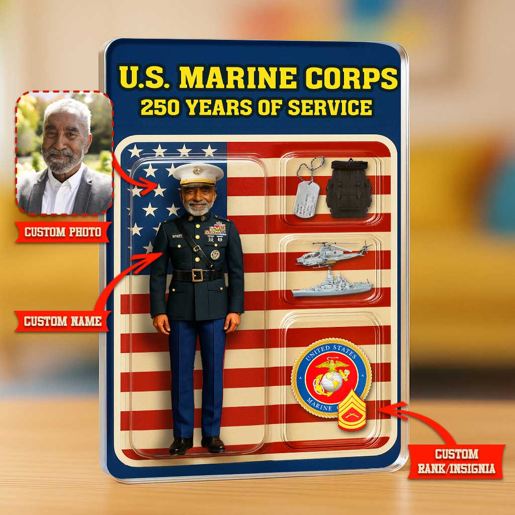 Personalized MARlNE 250th Years Of Service Custom Figure MARlNE Male O Personalized MARlNE 250th Years Of Service Custom Figure MARlNE Male O