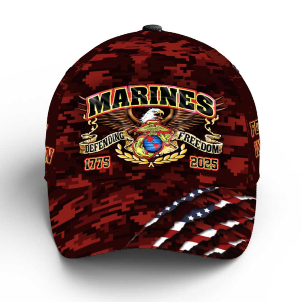 USMC Defending Freedom 1775-2025 All Over Prints Premium Classic Cap