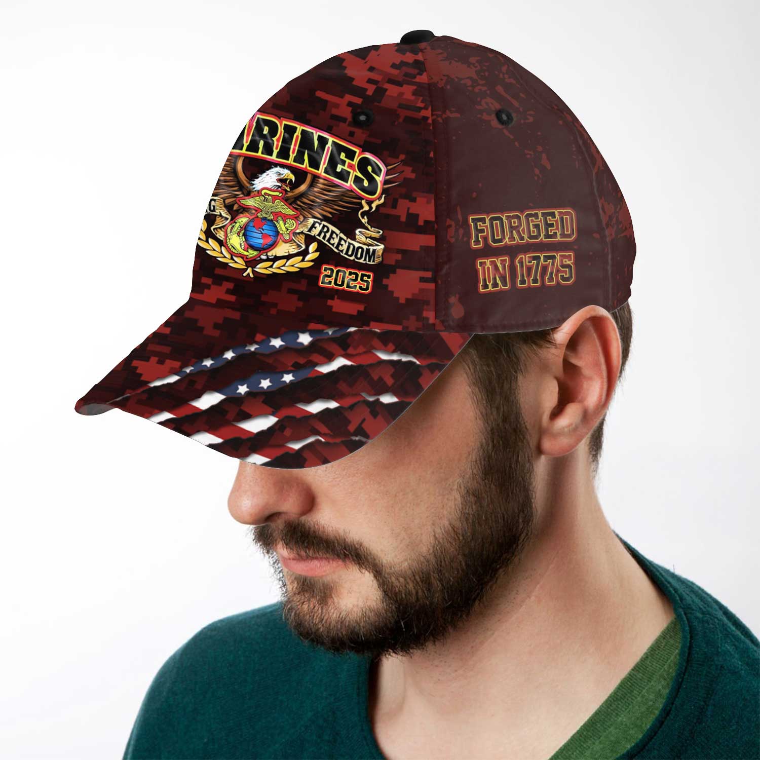 USMC Defending Freedom 1775-2025 All Over Prints Premium Classic Cap