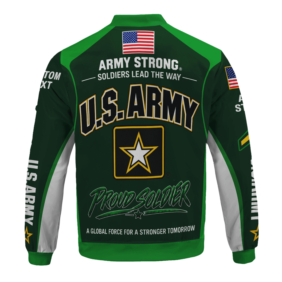 U.S. Army Veteran Jacket Personalized Rank Name All-Over Print Bomber