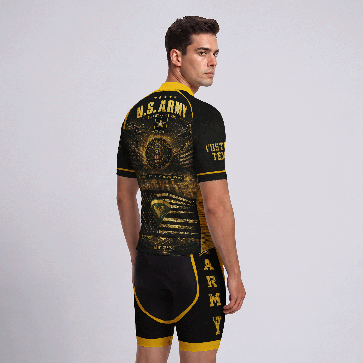 U.S. Army Veteran Personalized Cycling Jersey Custom Military Shirt