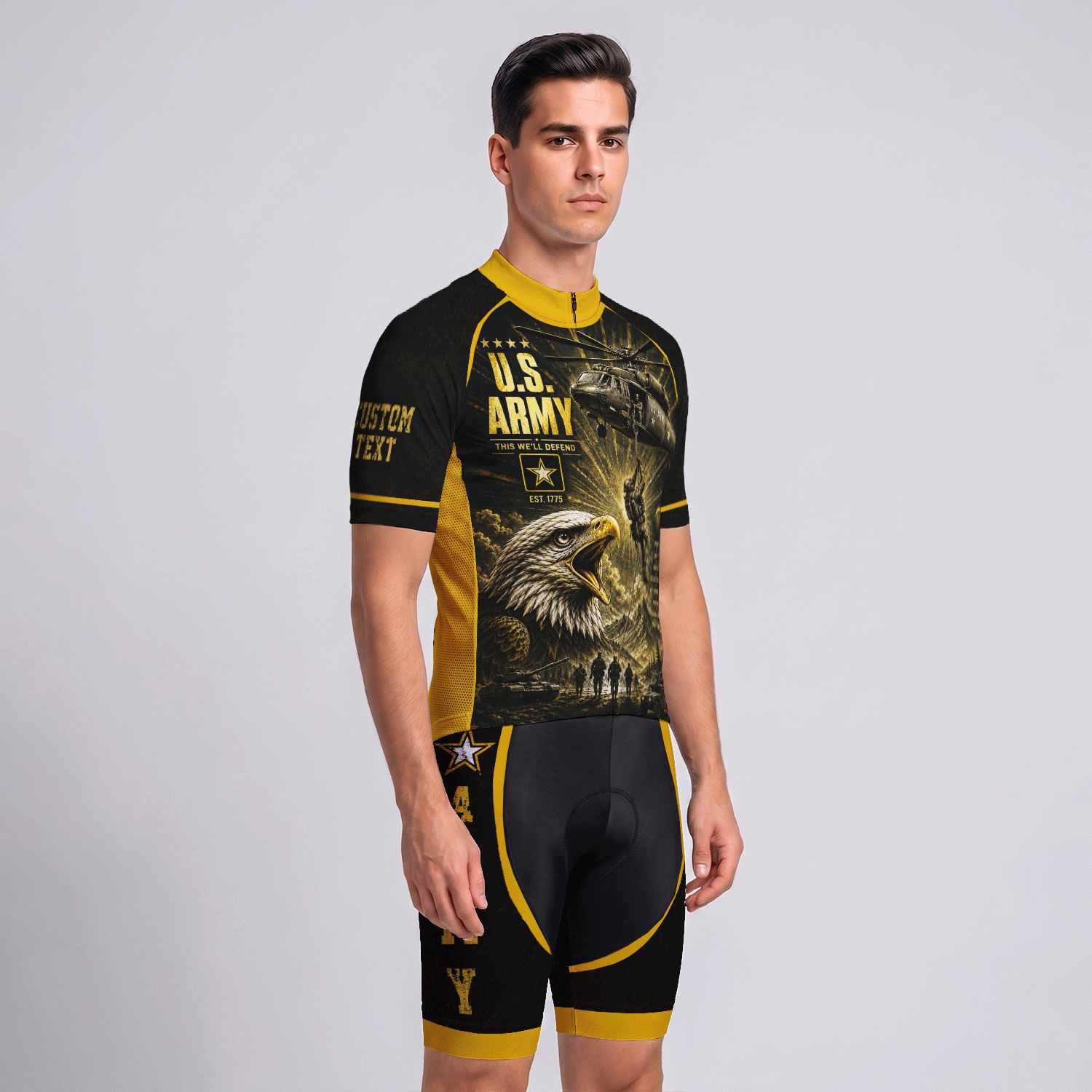 U.S. Army Veteran Personalized Cycling Jersey Custom Military Shirt