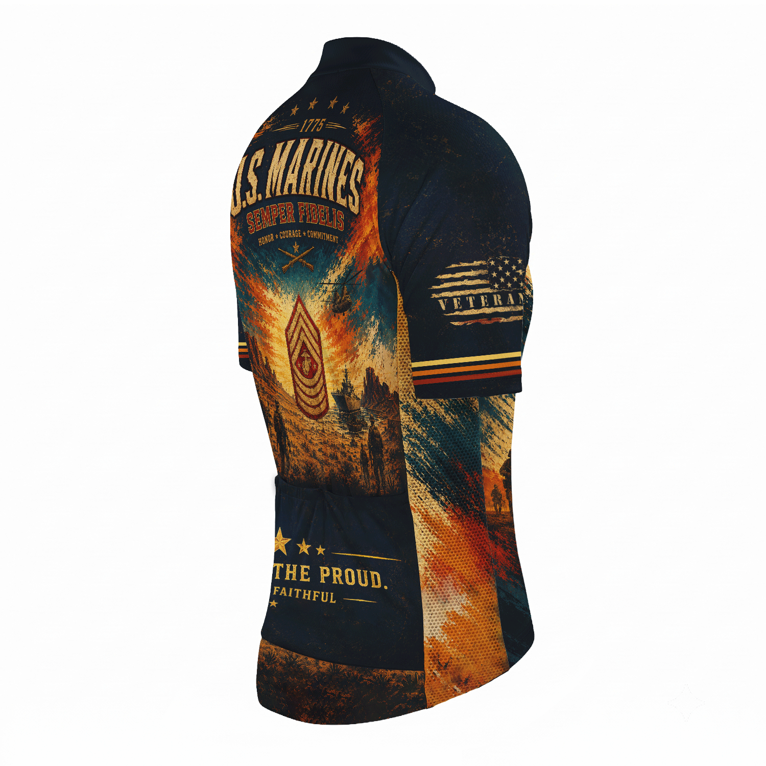 Custom US Marine Cycling Jersey Personalized Marine Veteran Rank Bike Jersey
