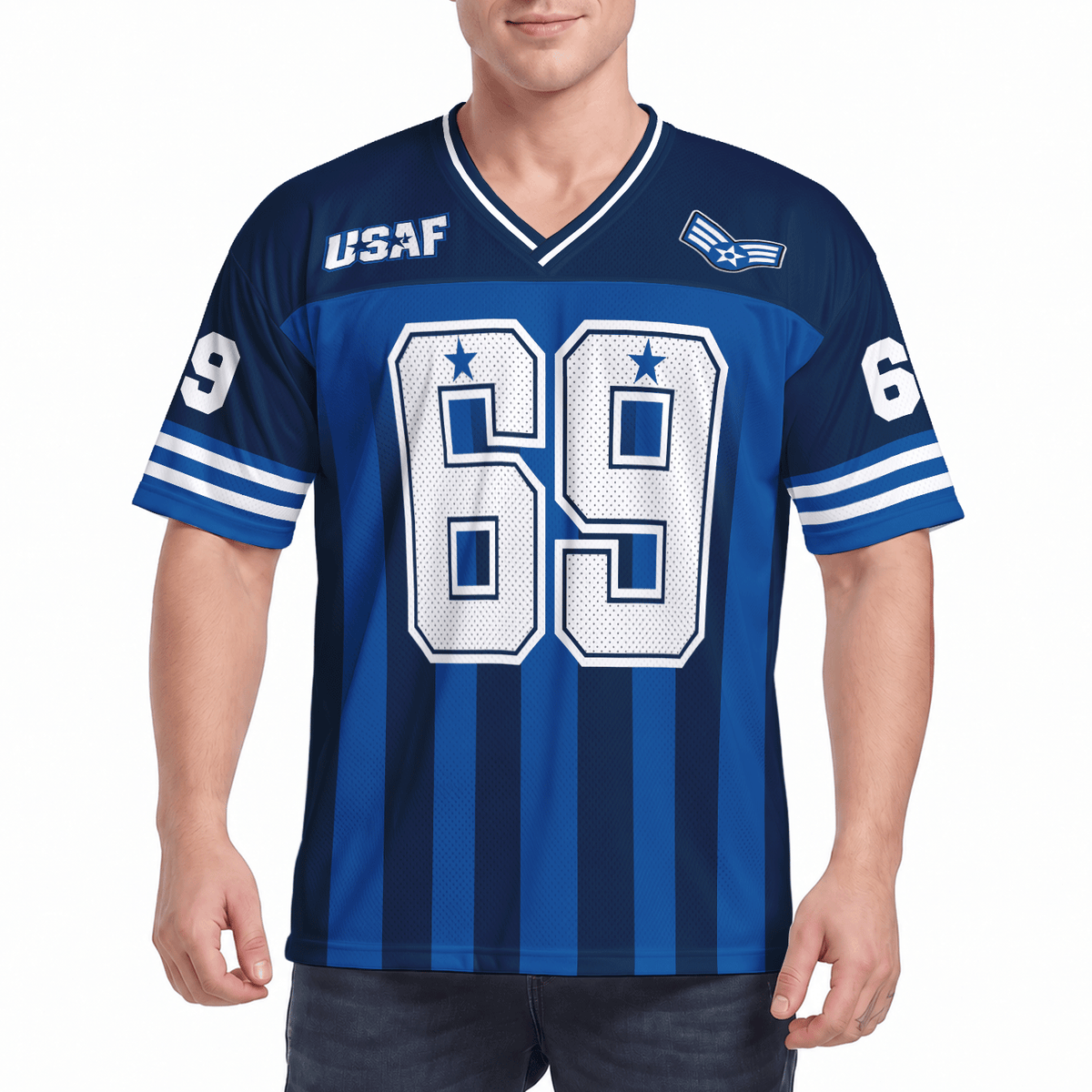 Custom U.S. Air Force Jersey Personalized Rank Name Text and Number