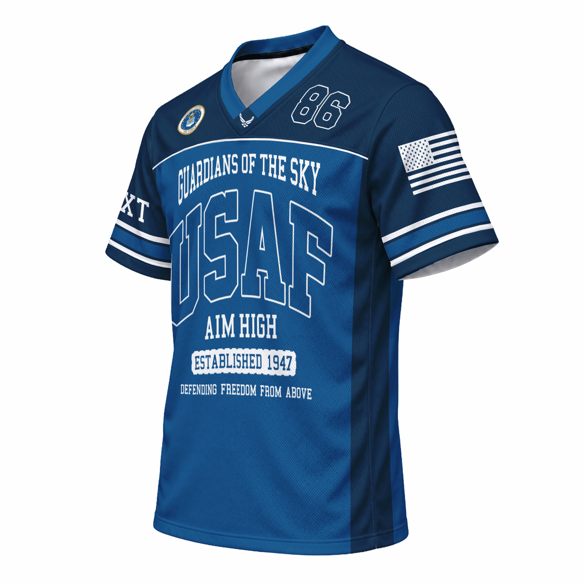 Personalized U.S. Air Force Sports Jersey Custom Rank Text and Jersey Number