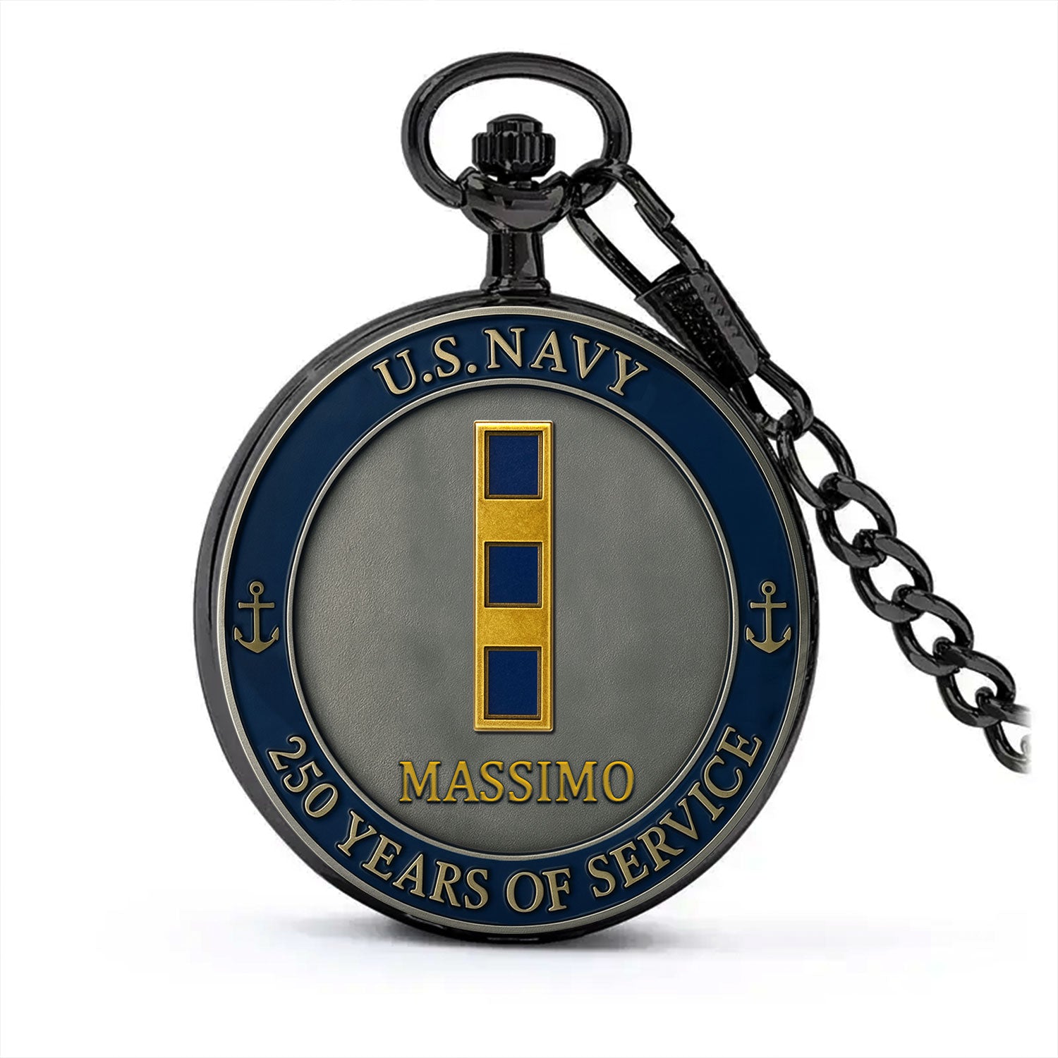 Personalized US Navy 250 Years Of Service Pocket Watch
