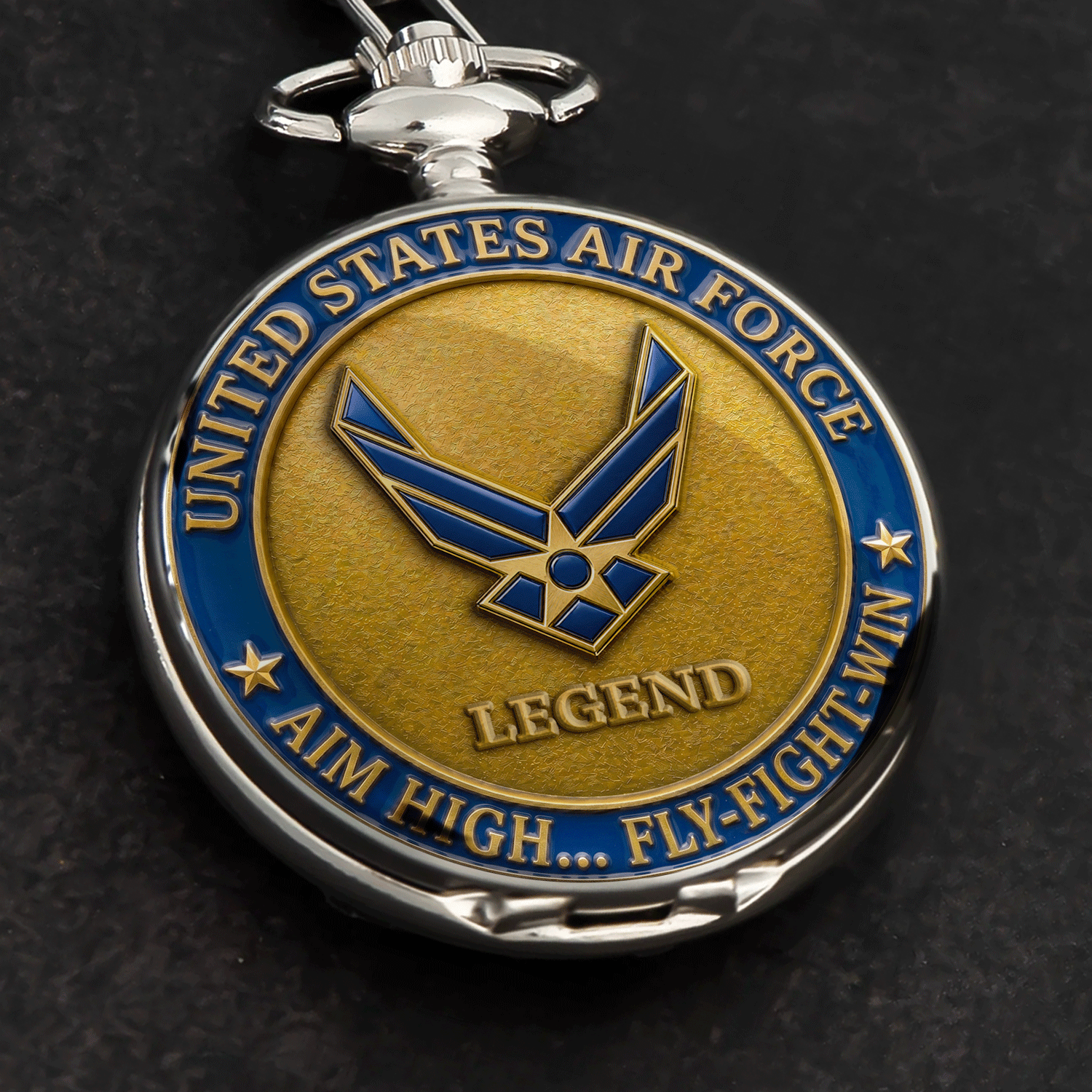 US Air Force Rank Name Pocket Watch Personalized Gift