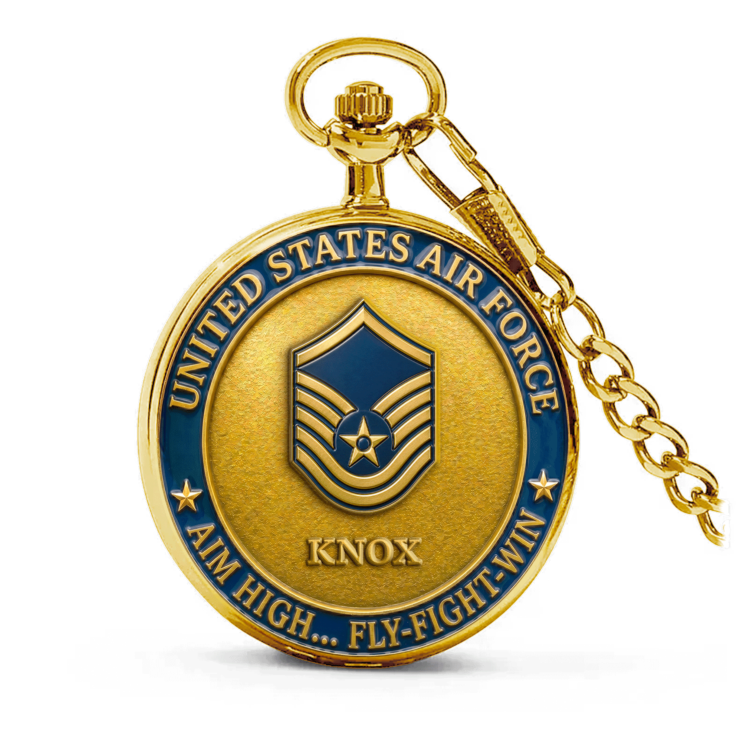 US Air Force Rank Name Pocket Watch Personalized Gift