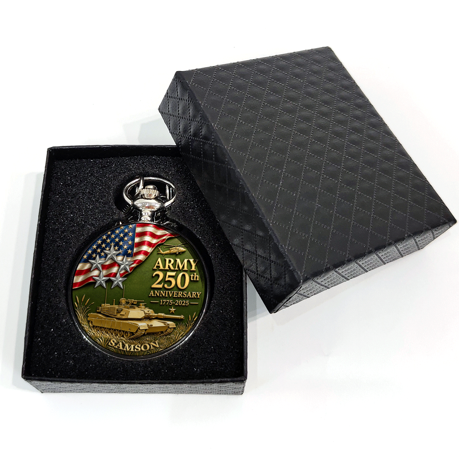Army Veteran Personalized Pocket Watch 1776-2026 Gift