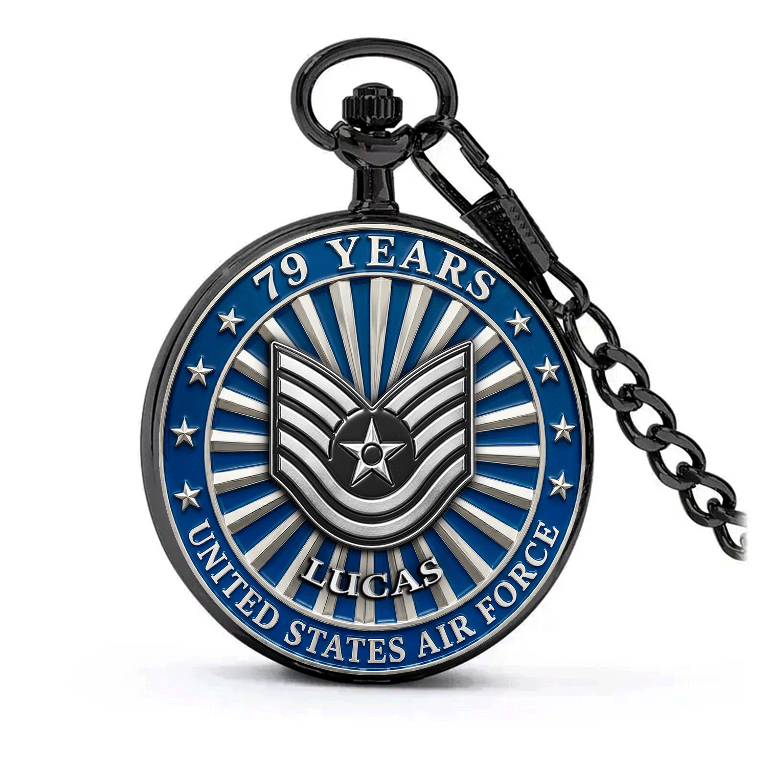 Personalized US Air Force Pocket Watch Custom Name Gift