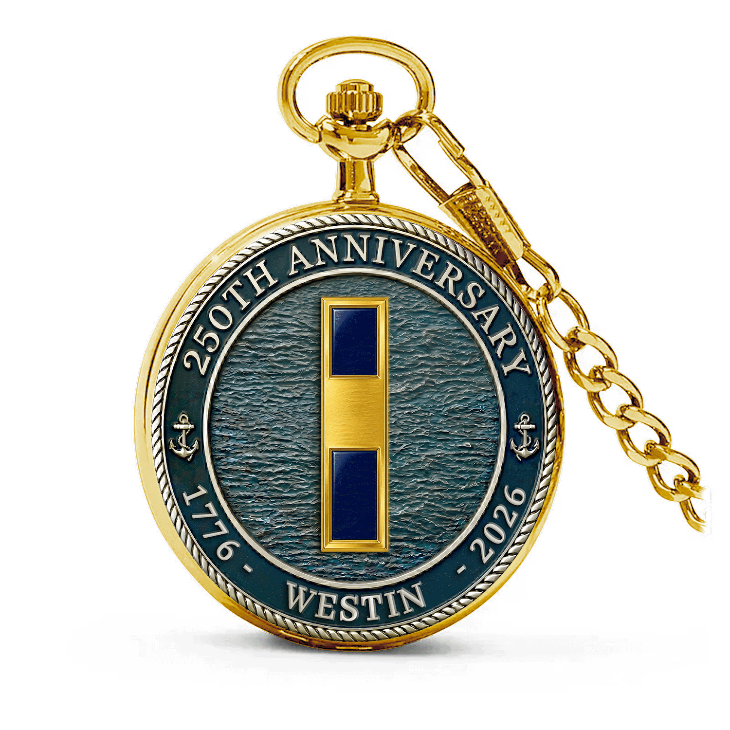 Custom US Navy Pocket Watch Veteran Retirement Keepsake