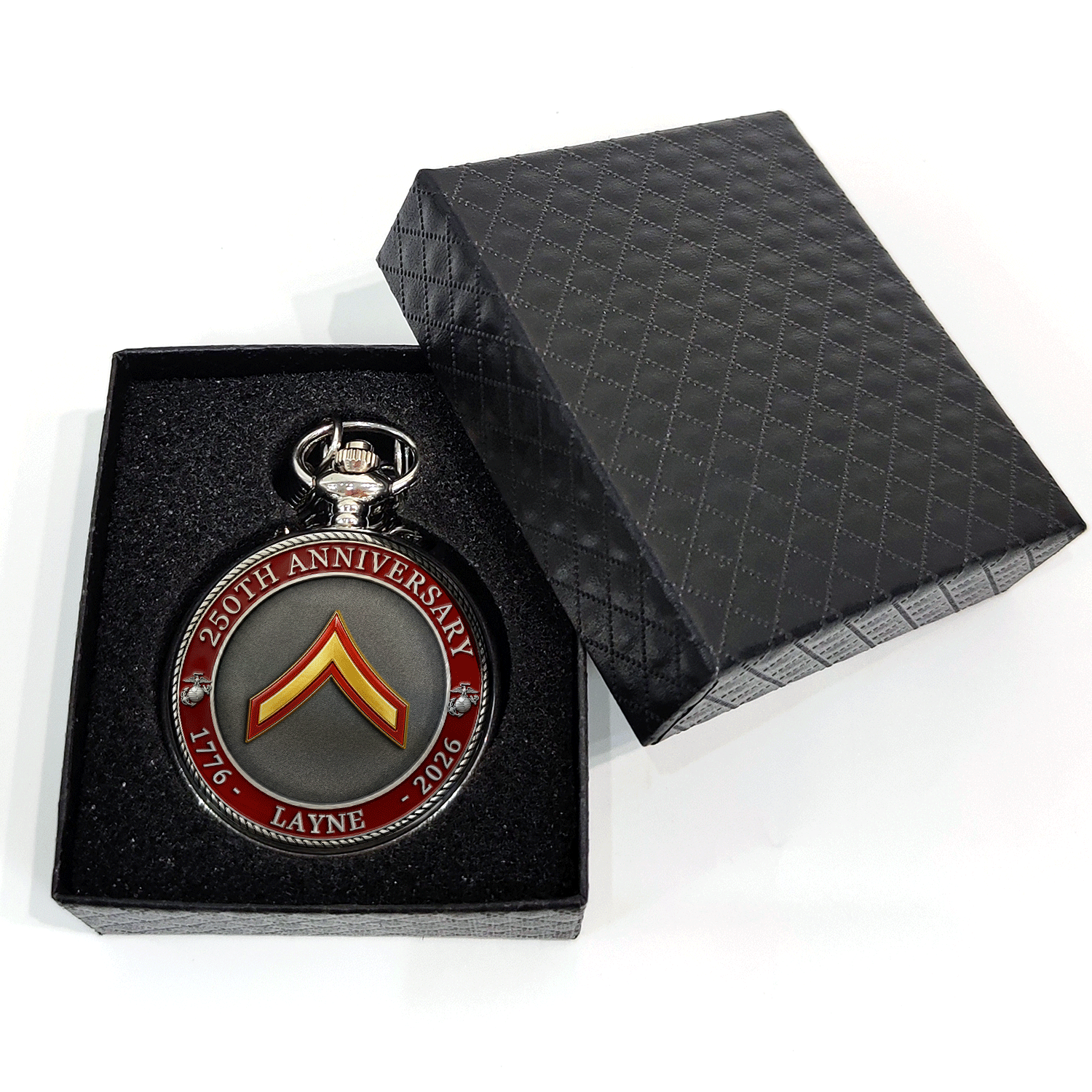 Personalized Marine Rank Pocket Watch 250 Years Gift