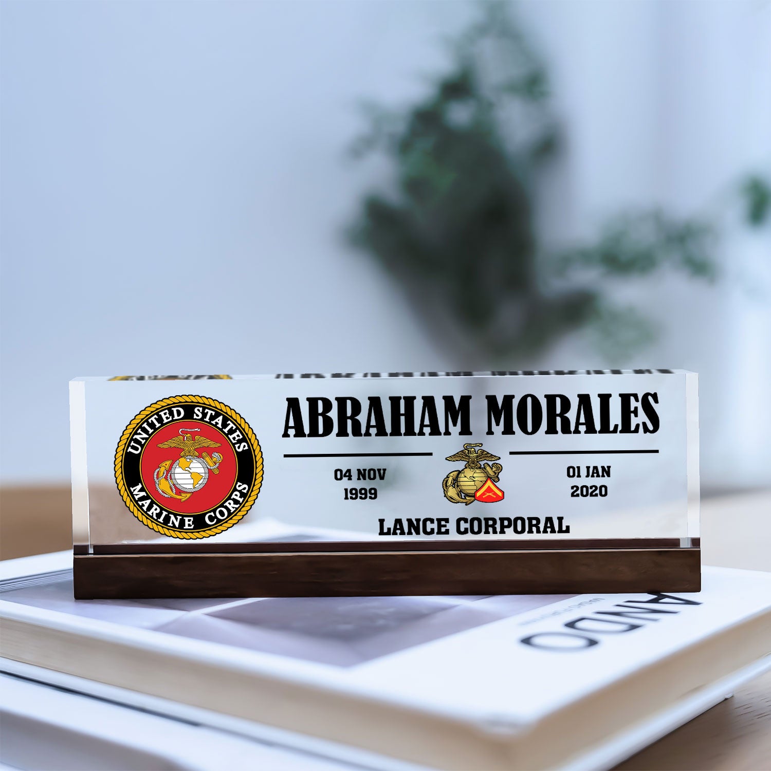 MARlME Custom Acrylic Plaque – Veteran & 250th Anniversary Gift