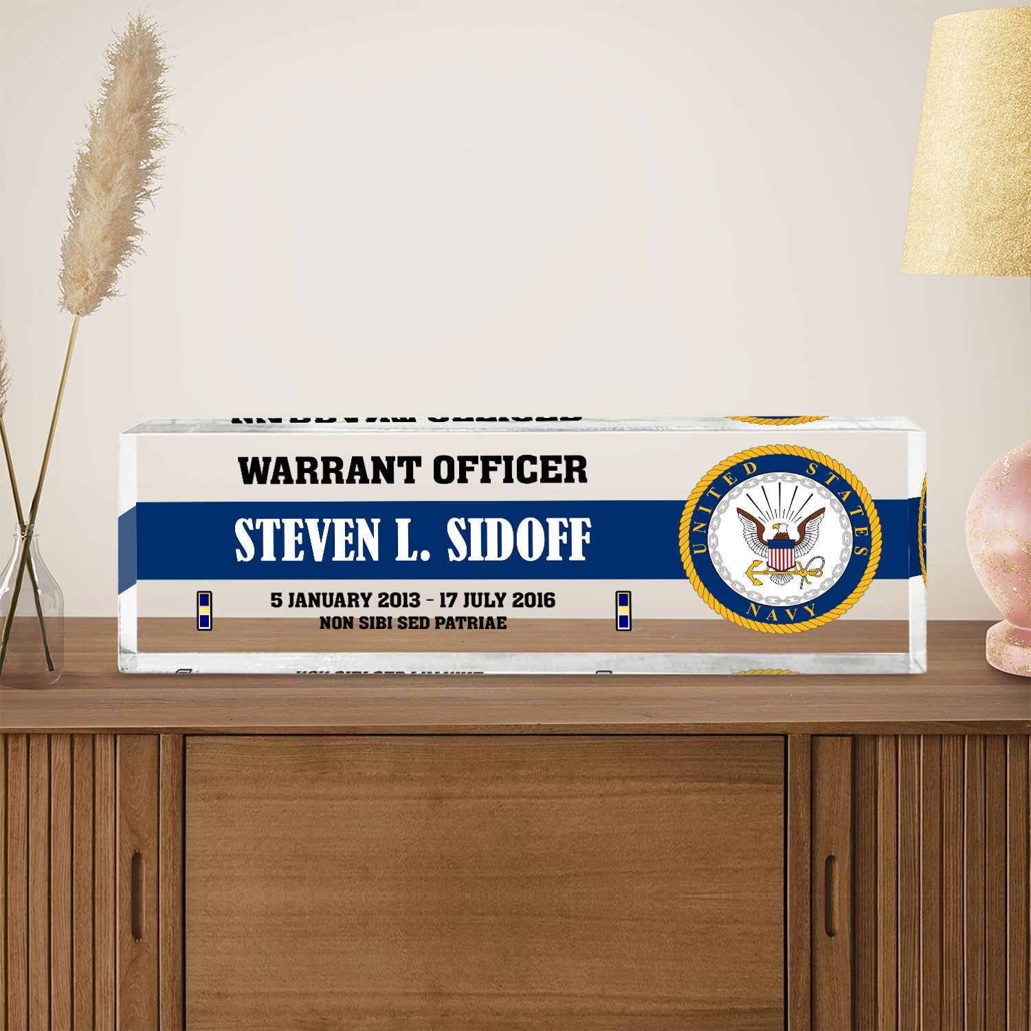 US Navy Seabees Acrylic Plaque – Custom Veteran Gift