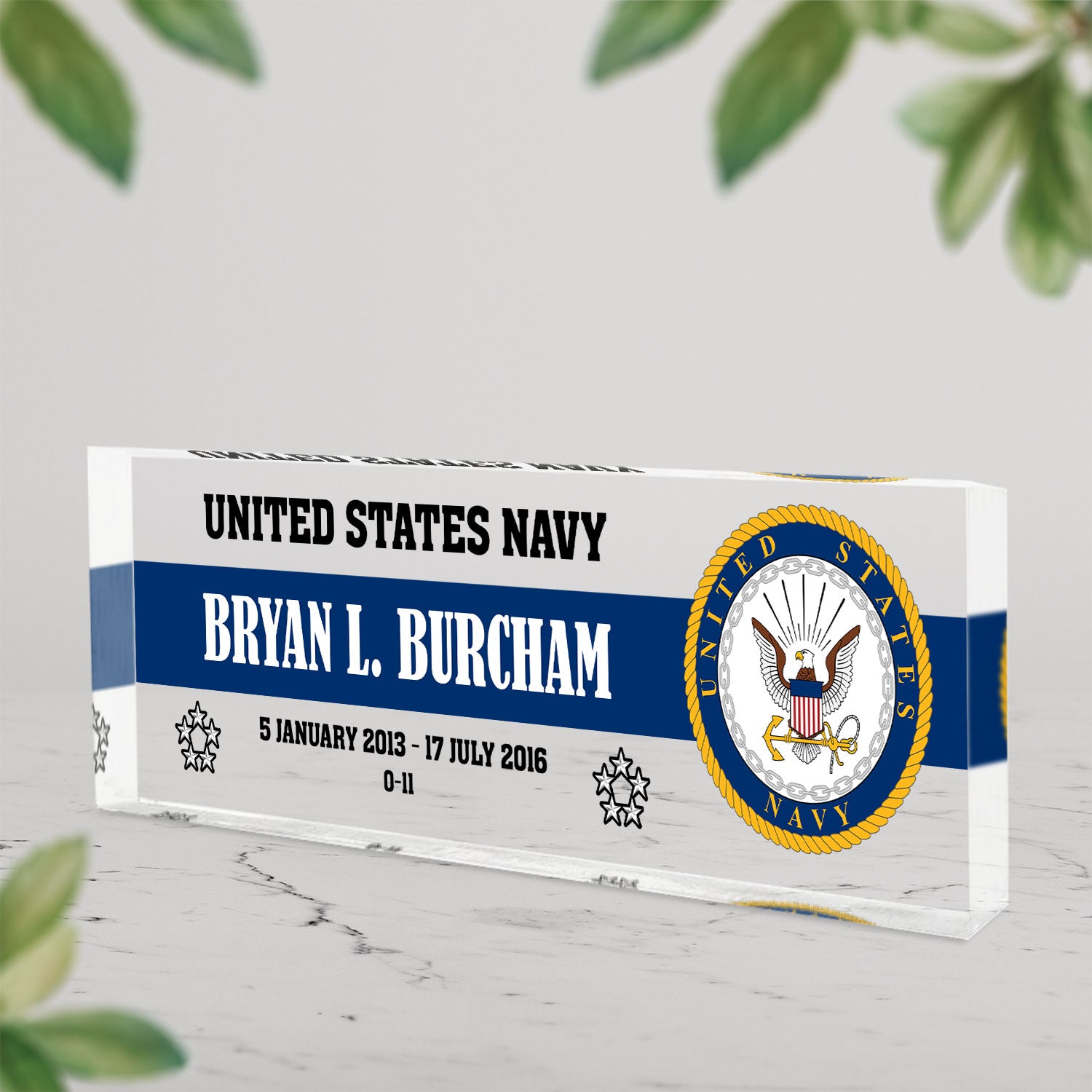 US Navy Seabees Acrylic Plaque – Custom Veteran Gift
