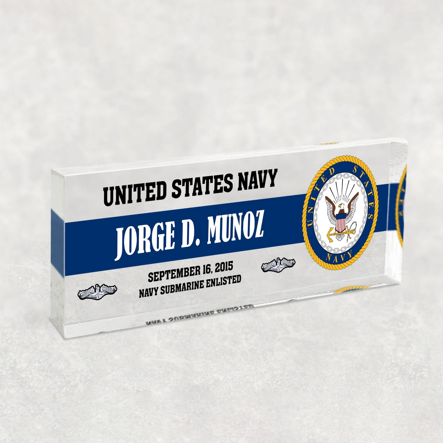 US Navy Seabees Acrylic Plaque – Custom Veteran Gift