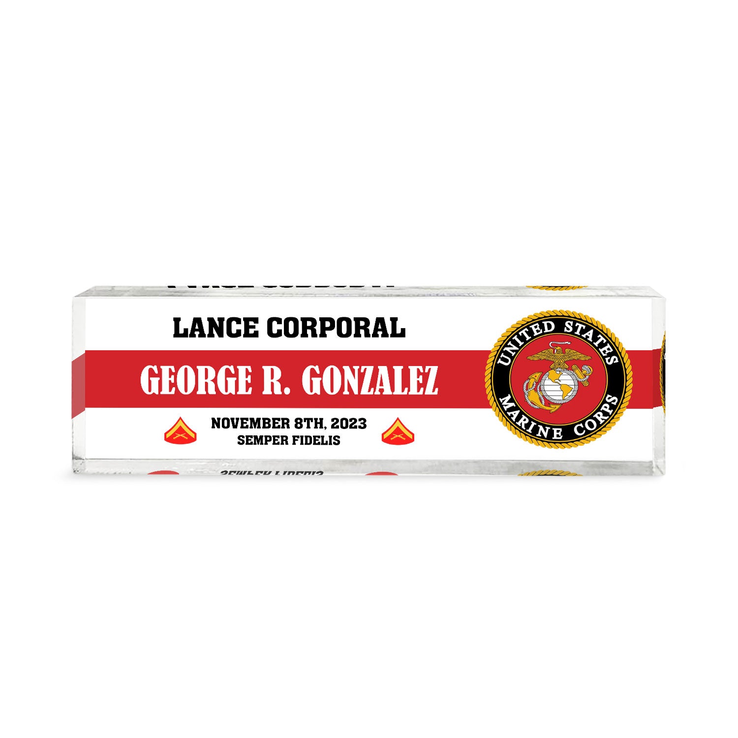 MARlNE Corps Custom Acrylic Plaque – Name, Rank & Year