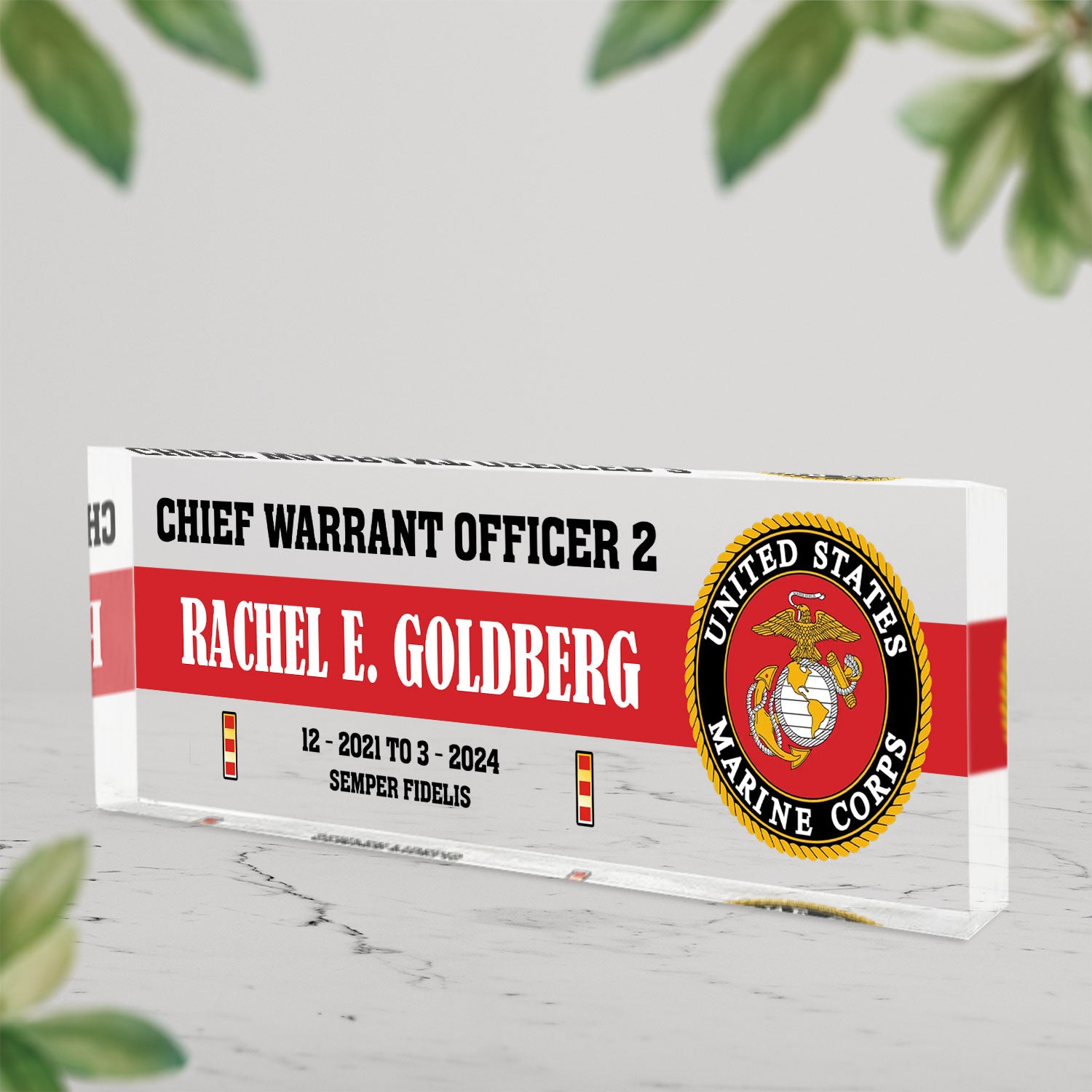 MARlNE Corps Custom Acrylic Plaque – Name, Rank & Year