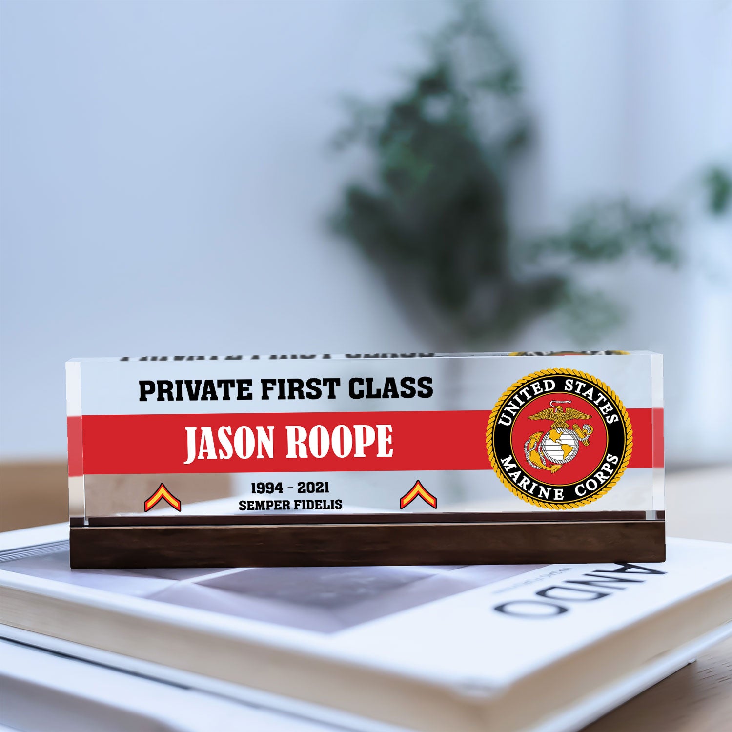MARlNE Corps Custom Acrylic Plaque – Name, Rank & Year