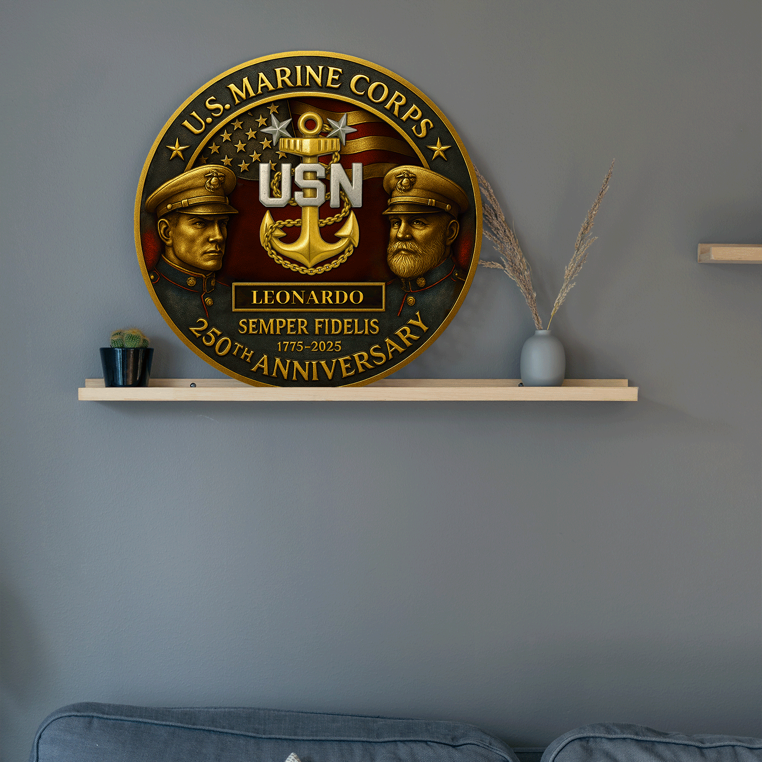 250th MARlNE Corps Anniversary Wooden Sign