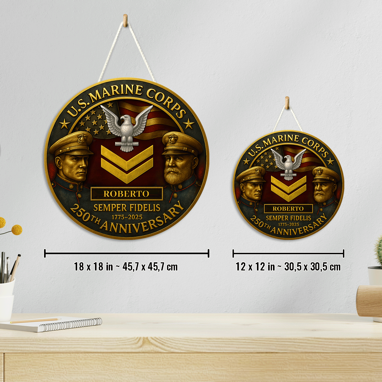 250th MARlNE Corps Anniversary Wooden Sign