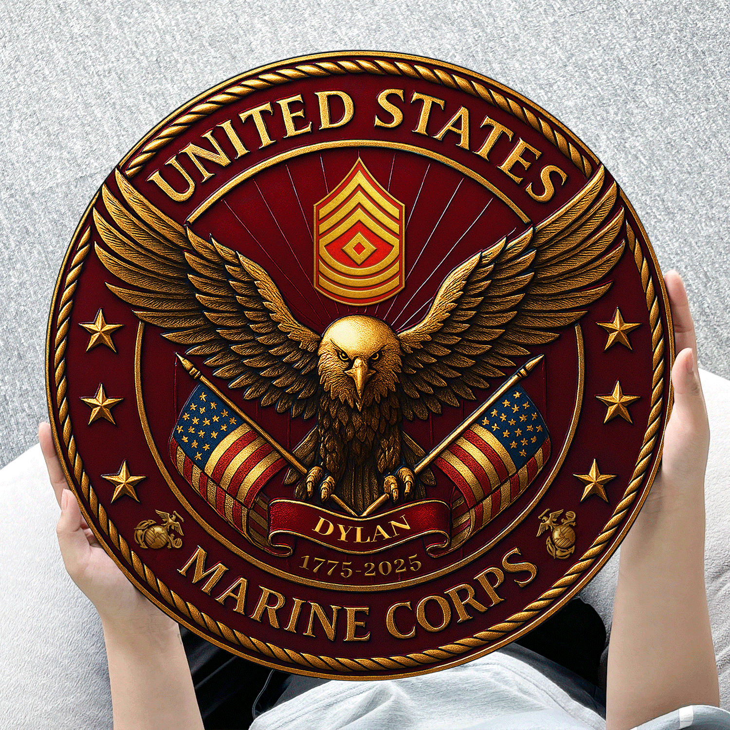 Personalized MARlNE Corps Wooden Sign