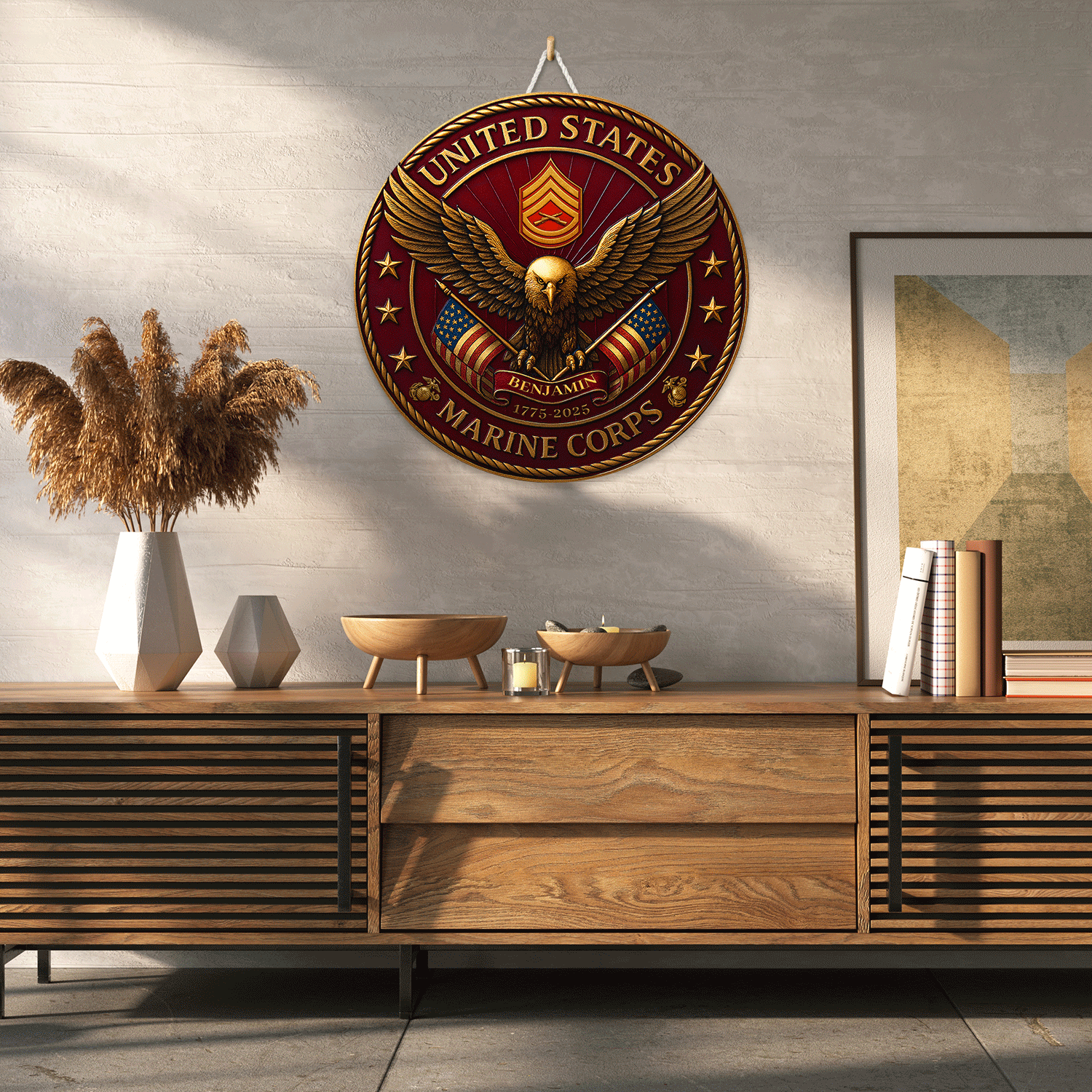 Personalized MARlNE Corps Wooden Sign