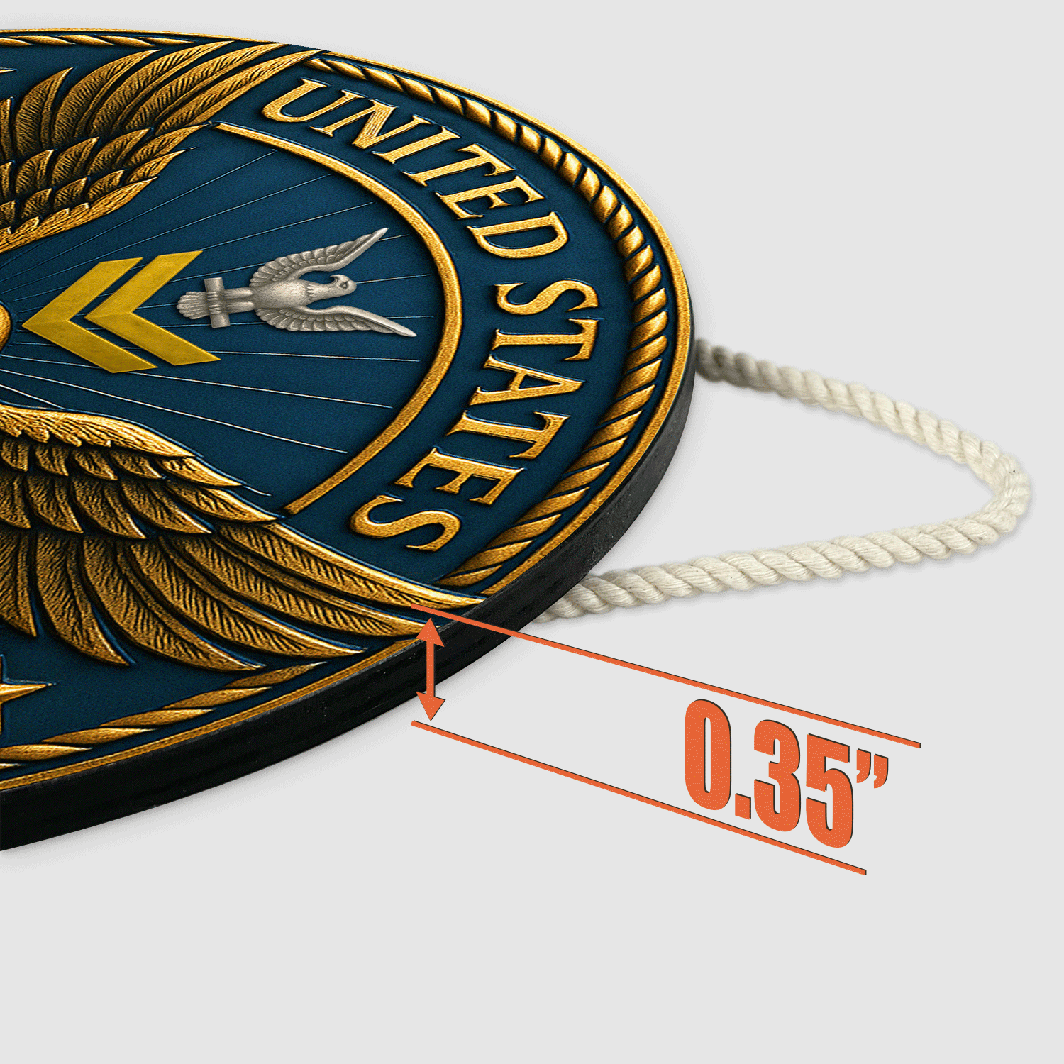 U.S. Navy Eagle Wooden Sign – Personalized Rank & Name