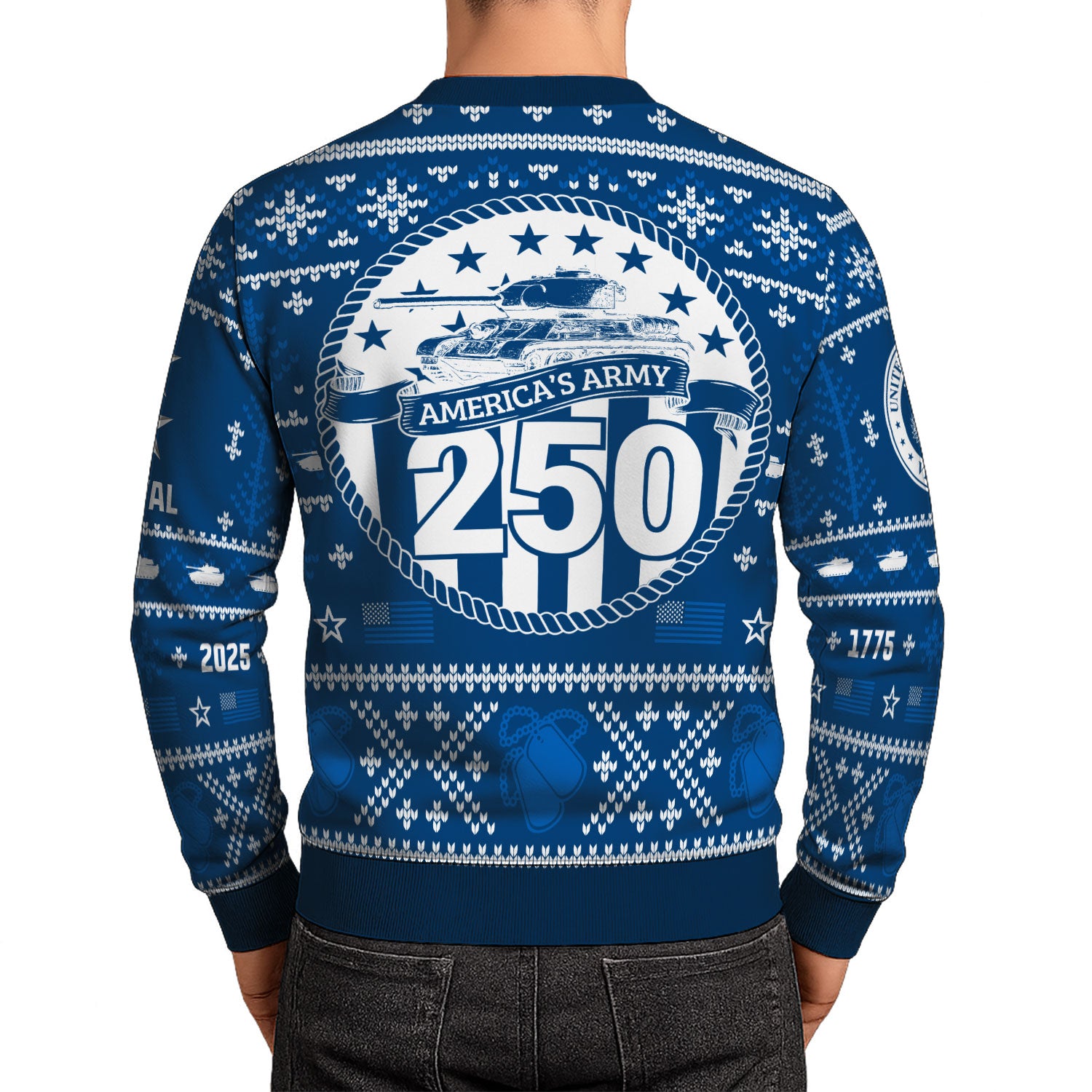 Custom Ranks And Text US Army Ugly Christmas Sweater for Women Men KAUST01