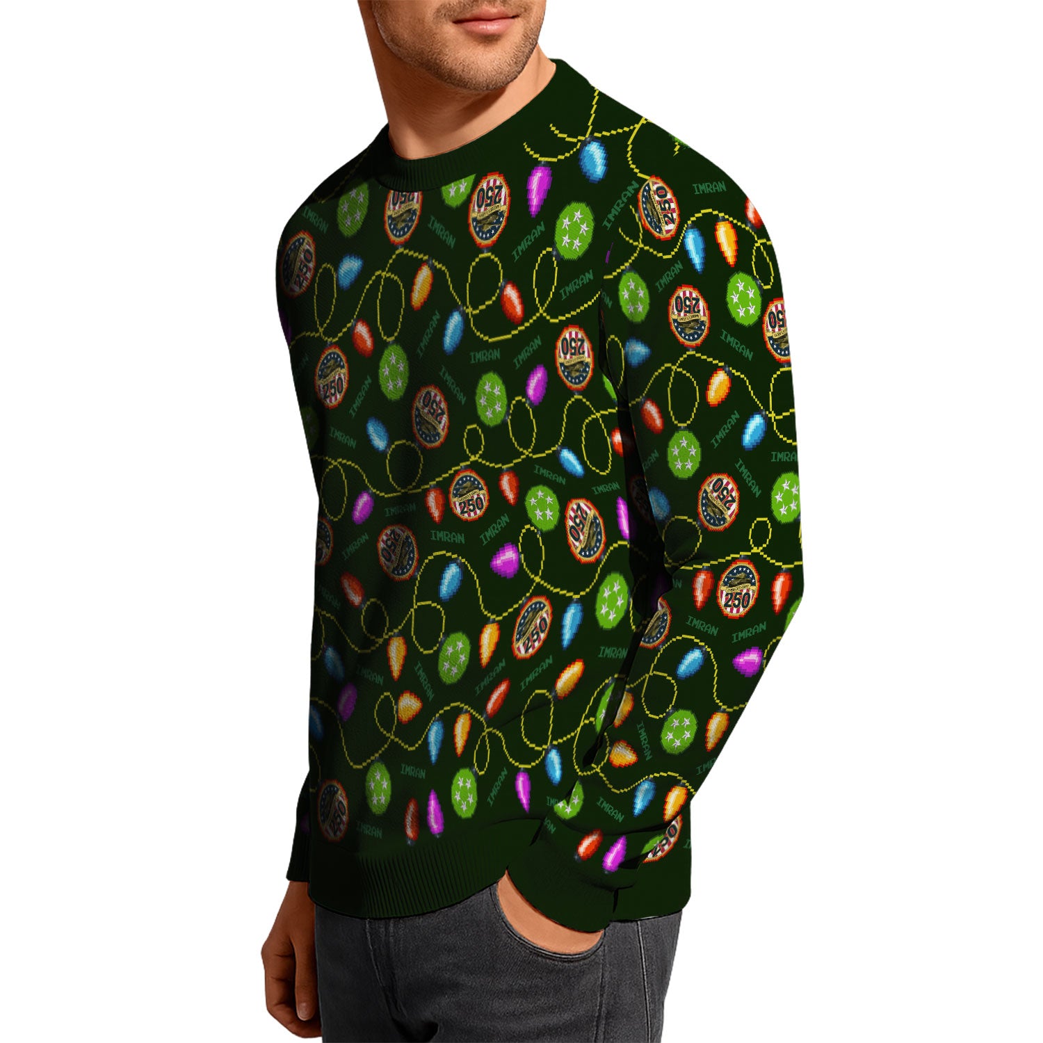 Custom Ranks And Text US Army Ugly Christmas Sweater for Women Men KAUST02