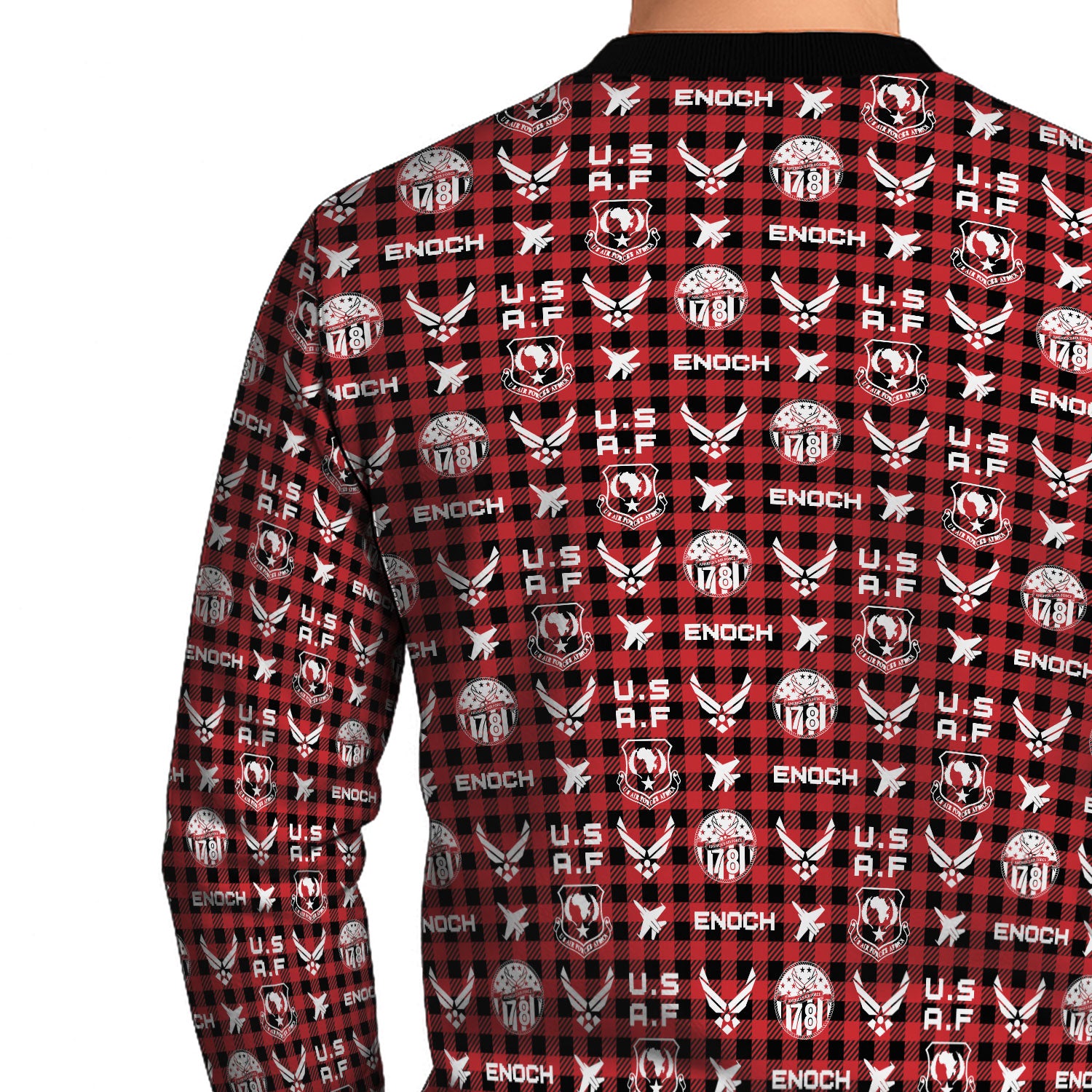 Custom Ranks And Text US Air Force Ugly Christmas Sweater for Women Men KAUST04