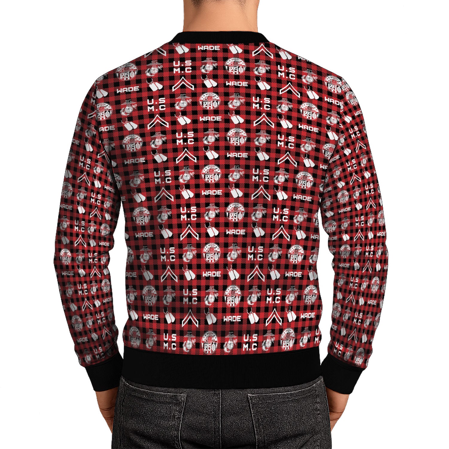 Custom Ranks And Text USMC Ugly Christmas Sweater for Women Men KAUST04