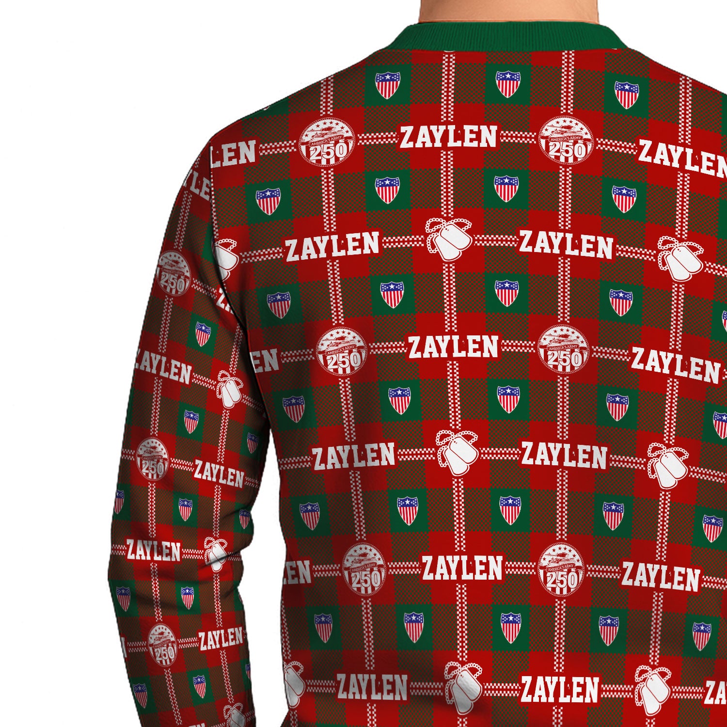 Custom Ranks And Text US Army Ugly Christmas Sweater for Women Men KAUST05