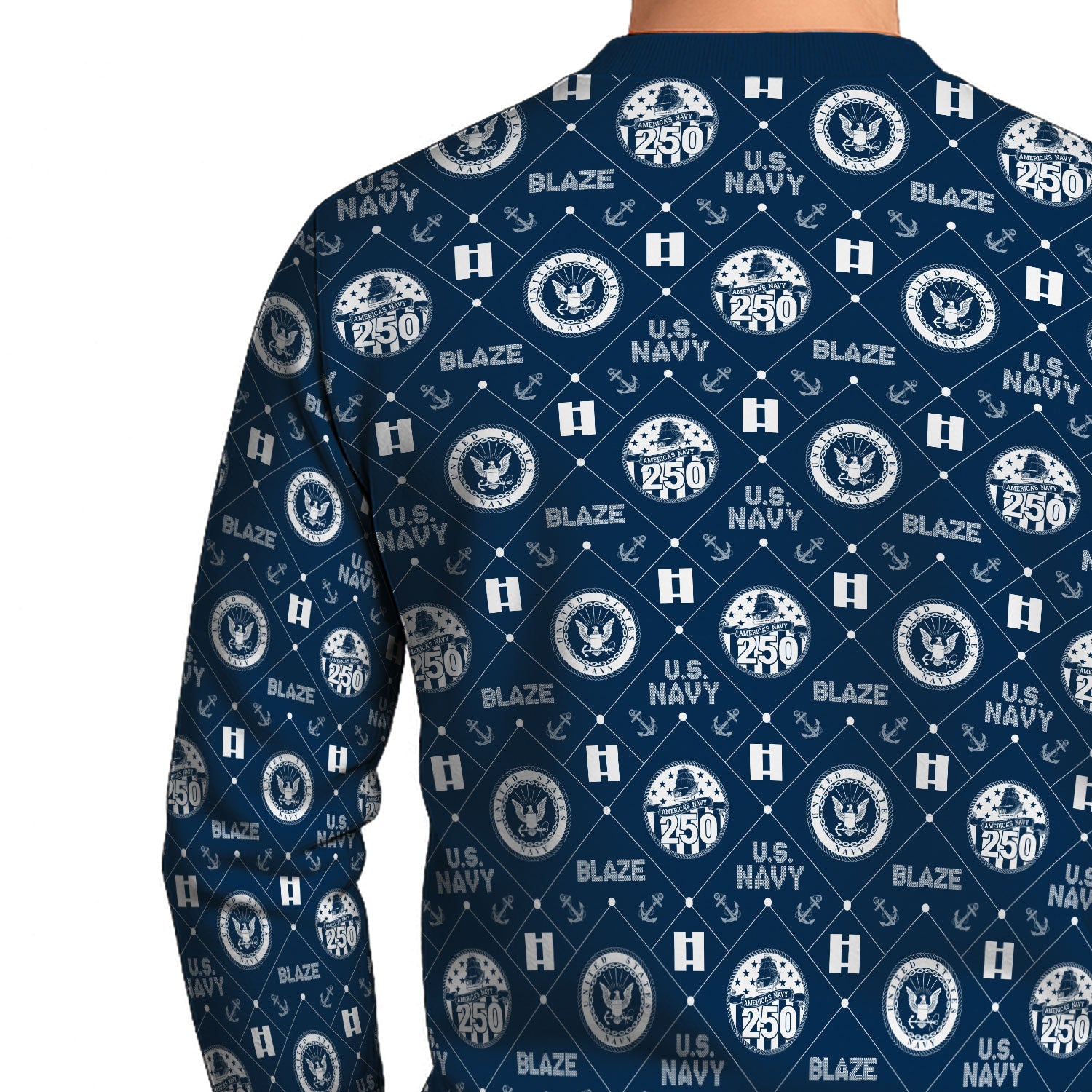 Personalized US Navy Christmas Ugly Sweater KAUST09