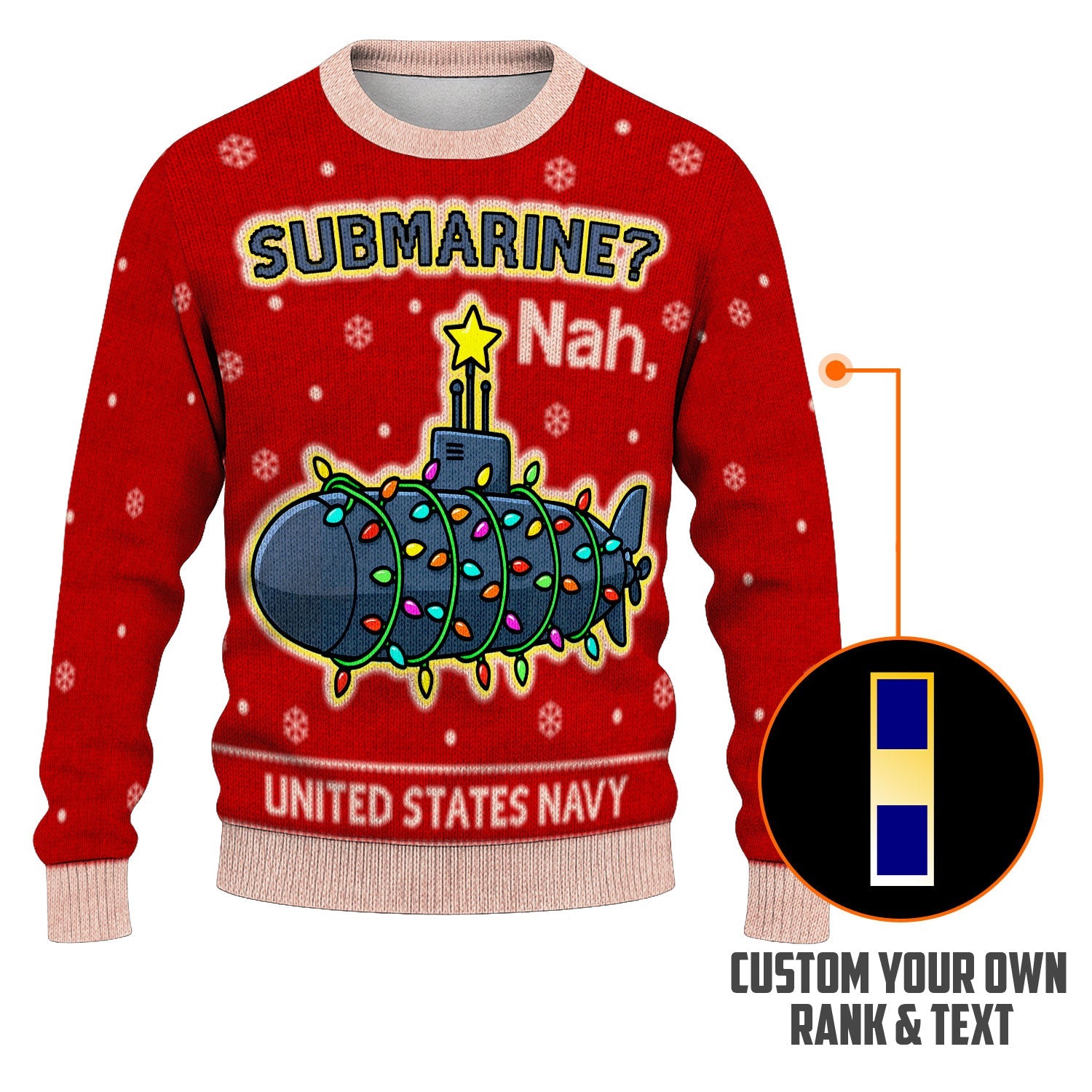 Personalized US Navy Christmas Ugly Sweater KAUST15