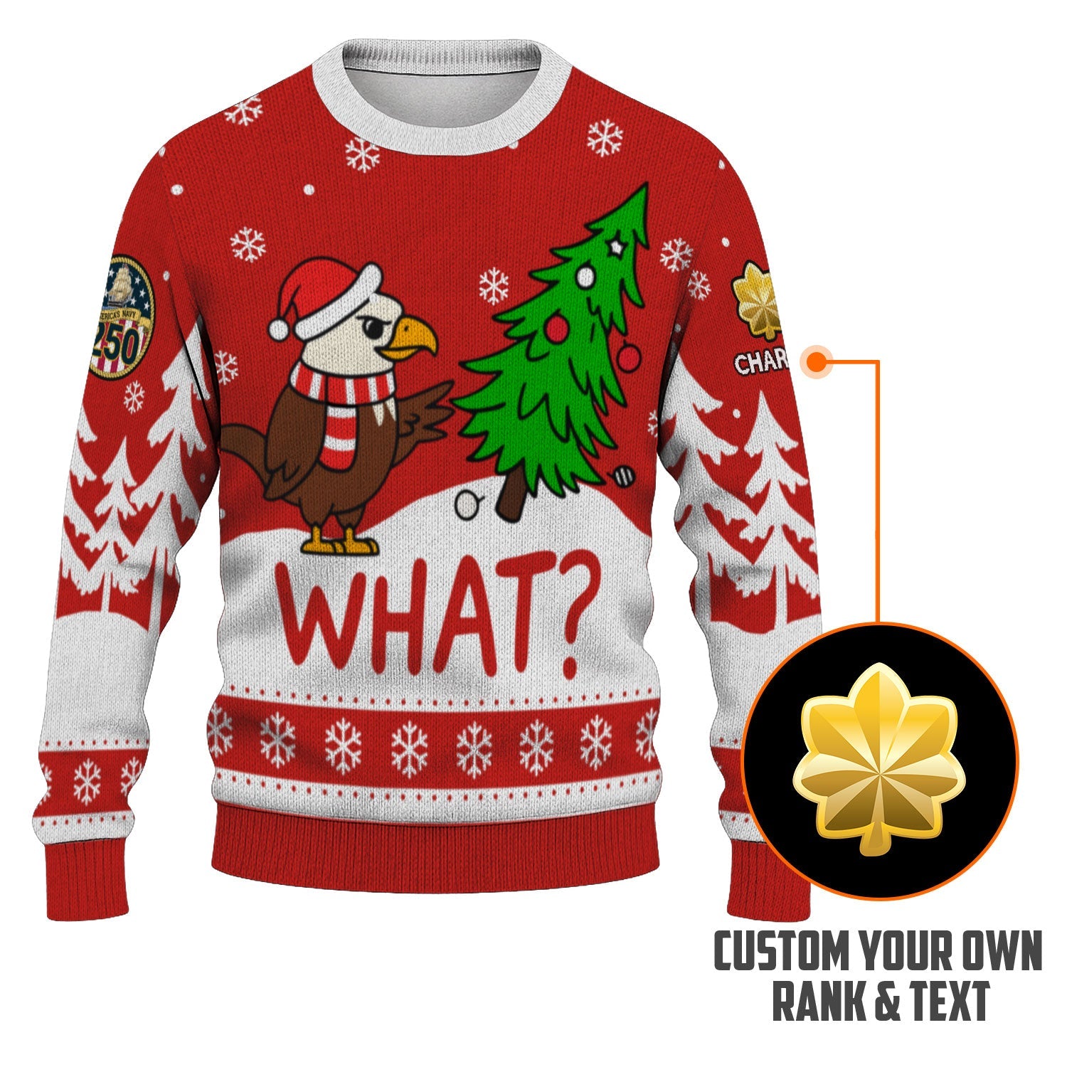 Personalized US Navy Christmas Ugly Sweater KAUST17