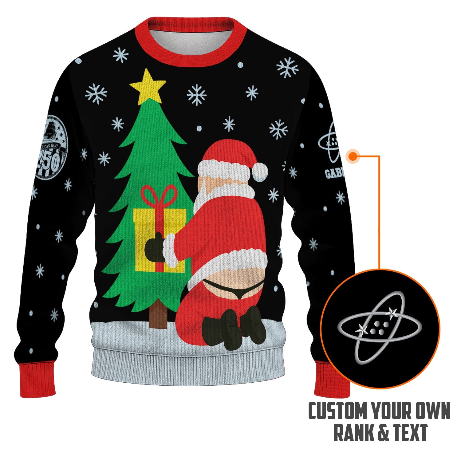 Personalized US Navy Christmas Ugly Sweater KAUST20