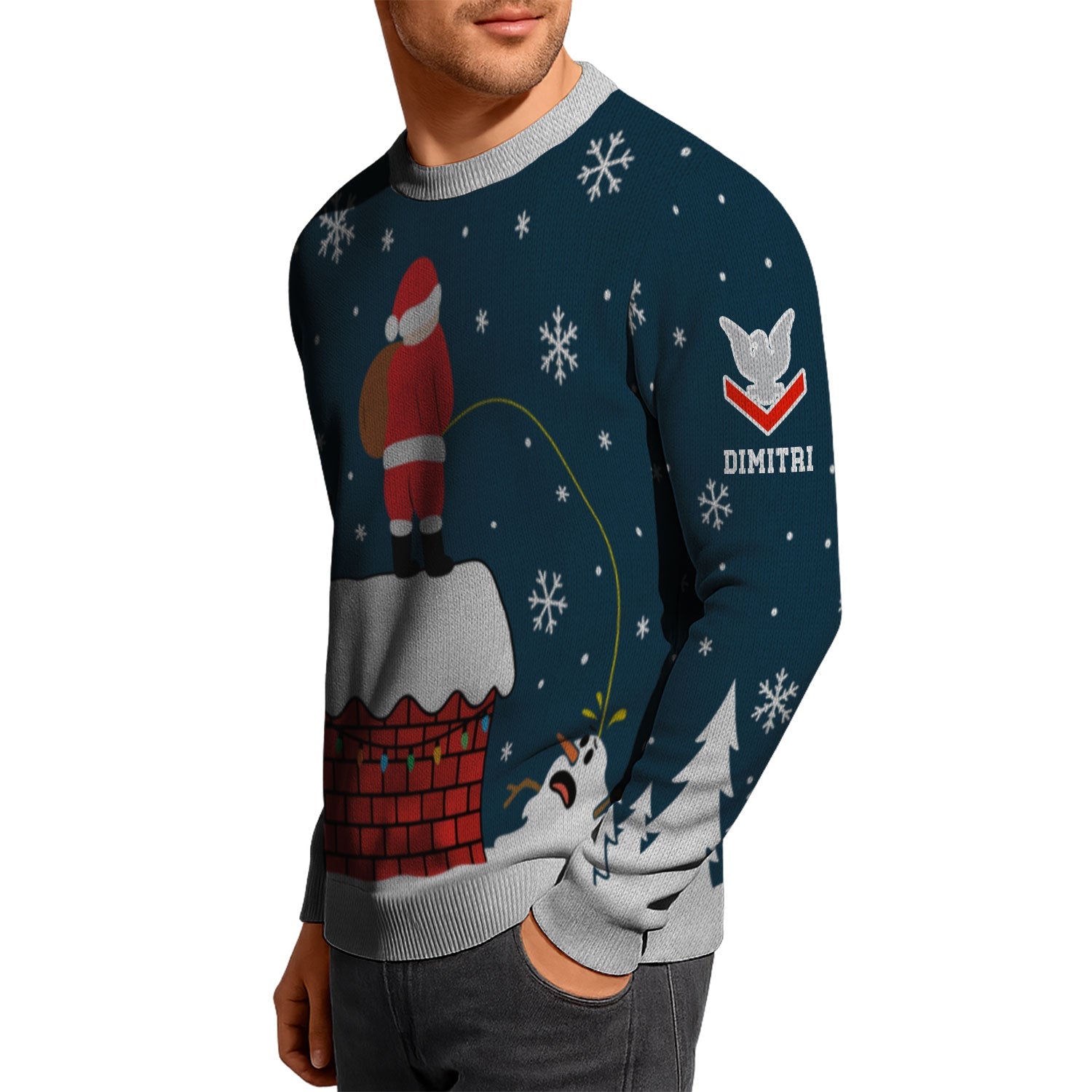 Personalized US Navy Christmas Ugly Sweater KAUST22