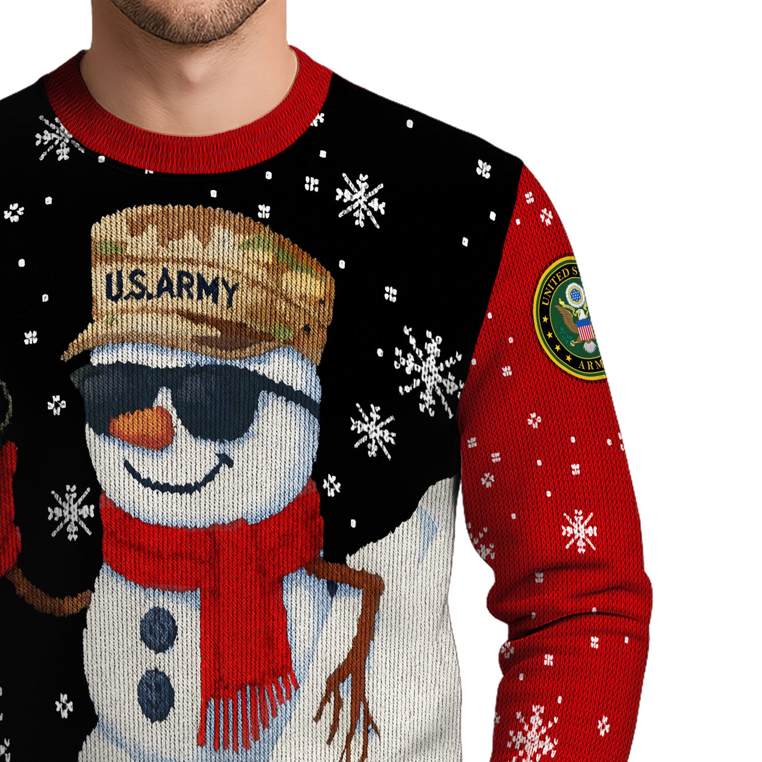 US Army Snowman Ugly Christmas Sweater