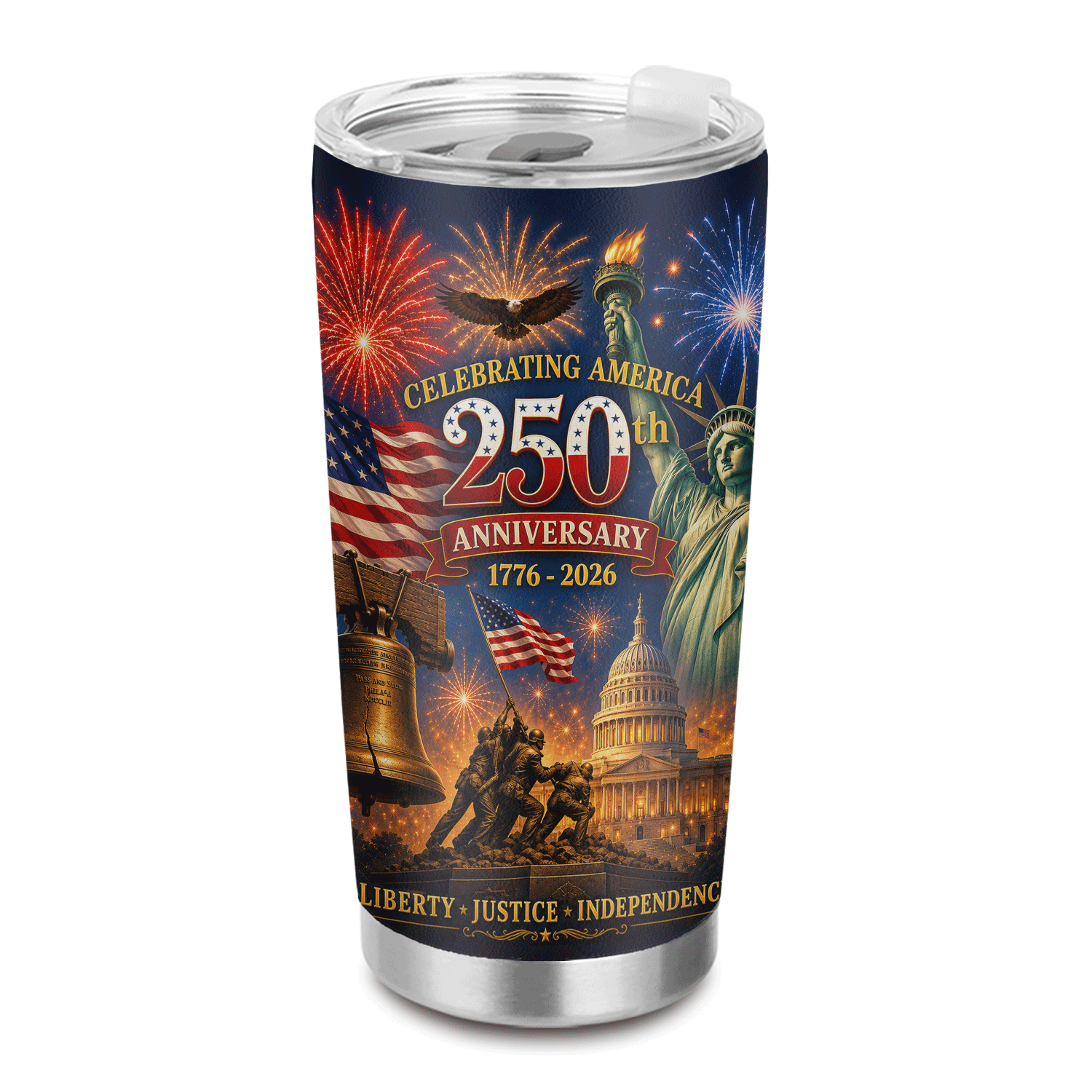 Celebrating America 250th Anniversary 1776-2026 20oz Tumbler