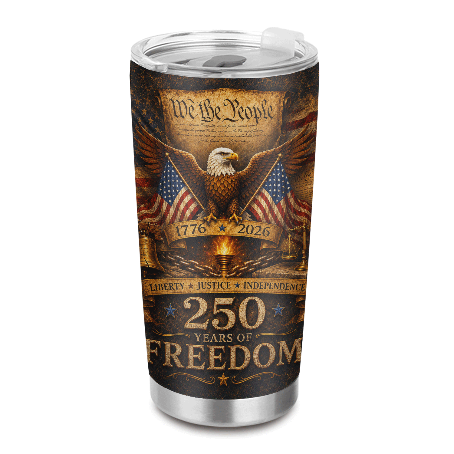 We The People 250 Years of Freedom 20oz Stainless Tumbler