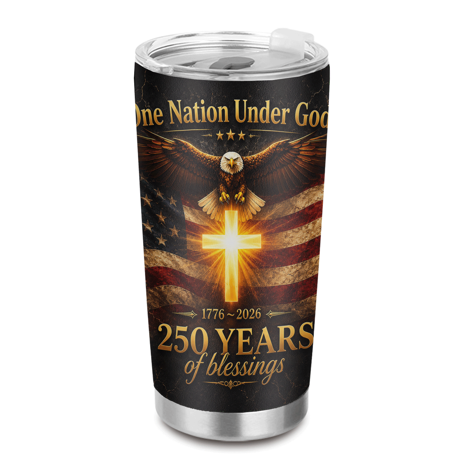 America 1776-2026 Christian Faith 20oz Stainless Tumbler