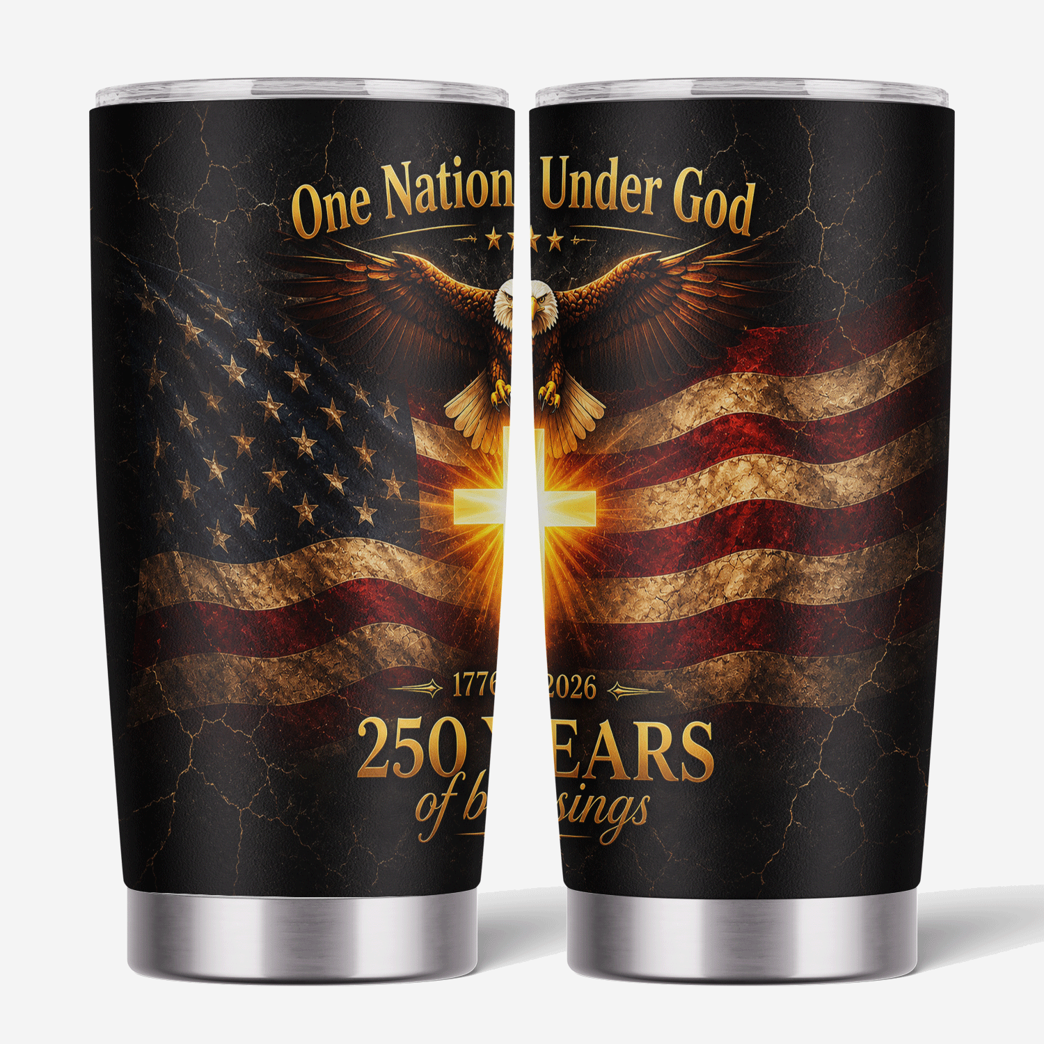 America 1776-2026 Christian Faith 20oz Stainless Tumbler