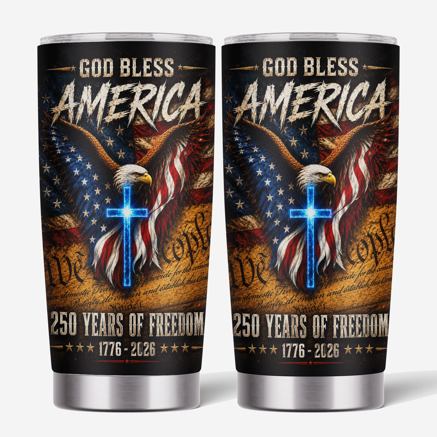 God Bless America 250 Years of Freedom 20oz Tumbler
