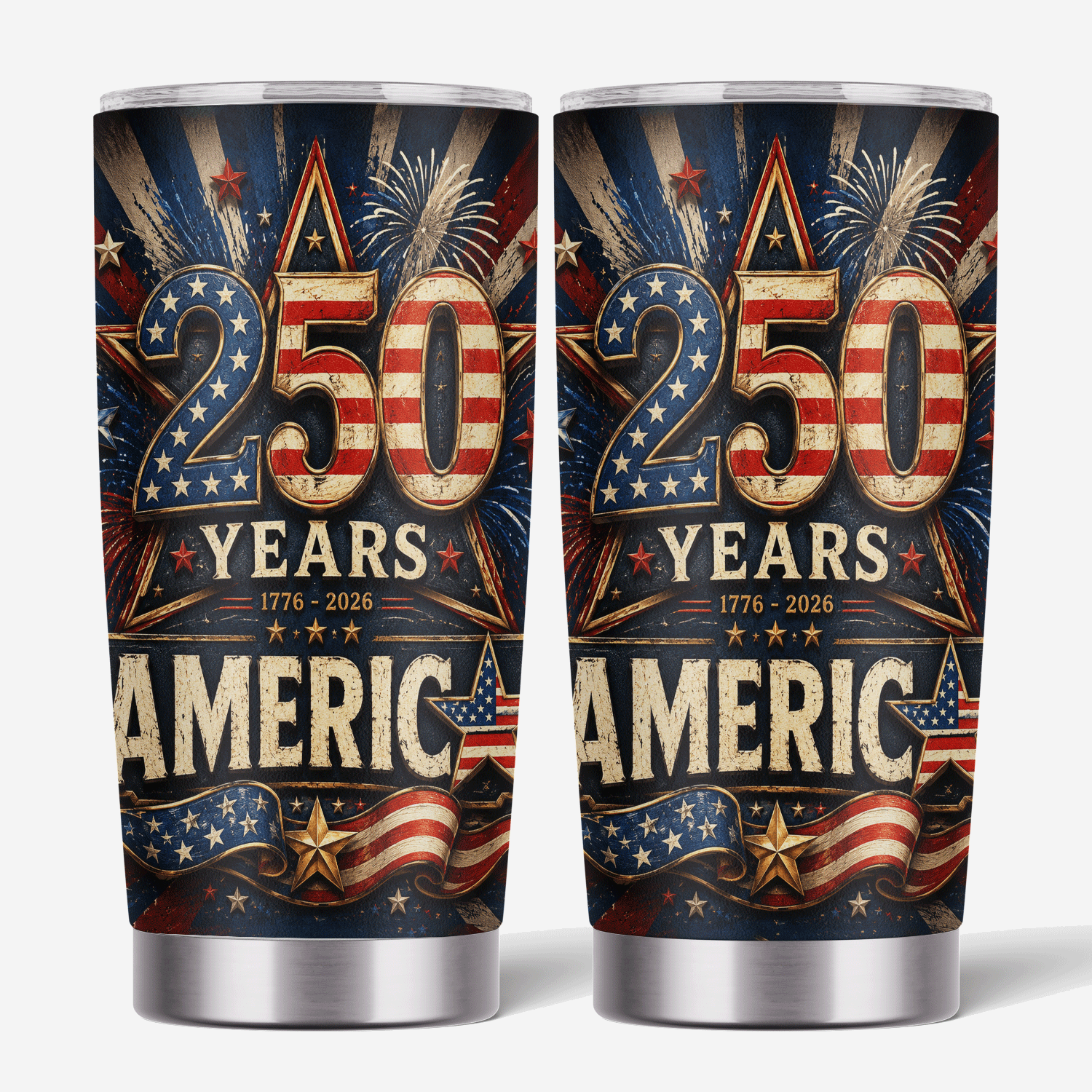 America 250 Years 1776-2026 Patriotic 20oz Tumbler
