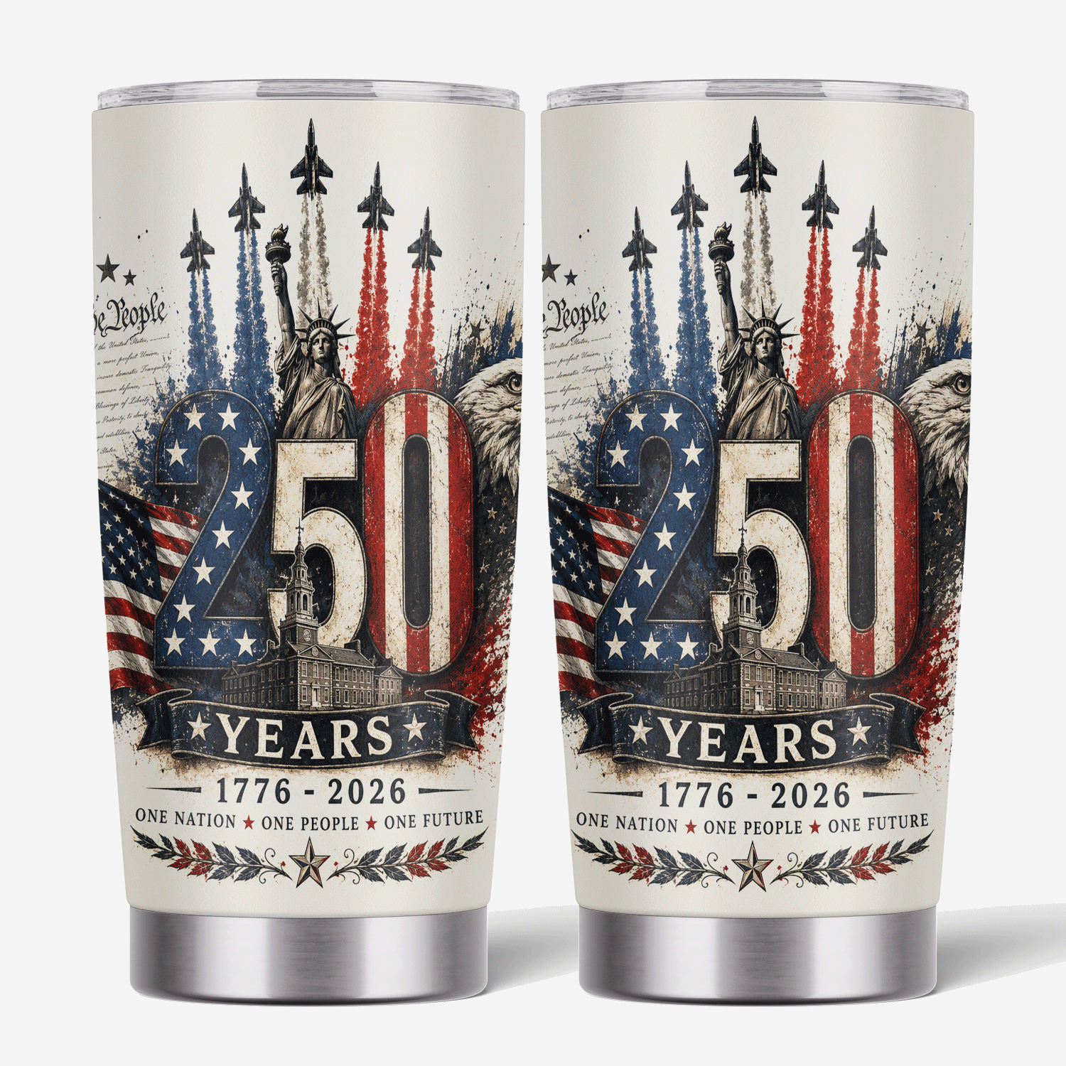 America 250 Years 1776-2026 Eagle Liberty 20oz Tumbler