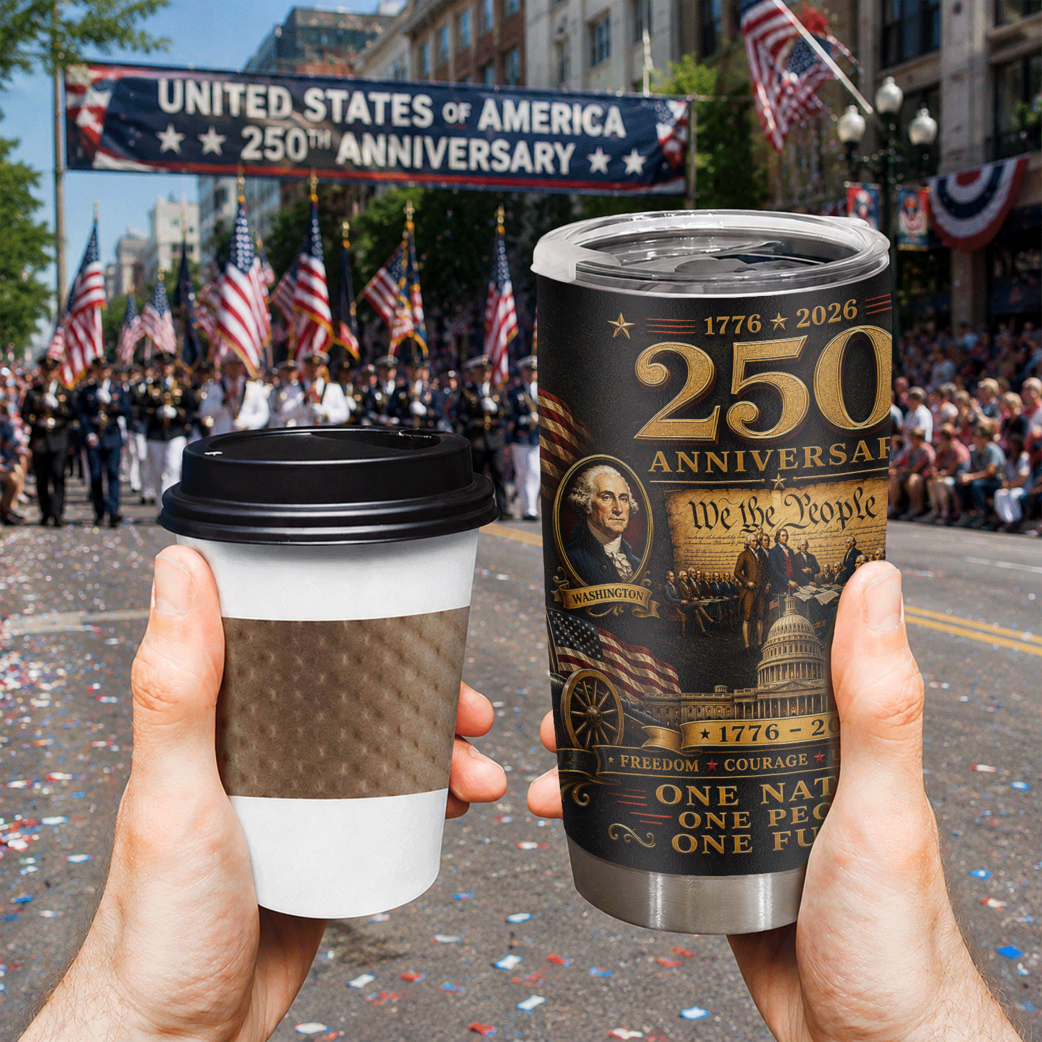 America 250th Anniversary Founding Fathers 20oz Tumbler
