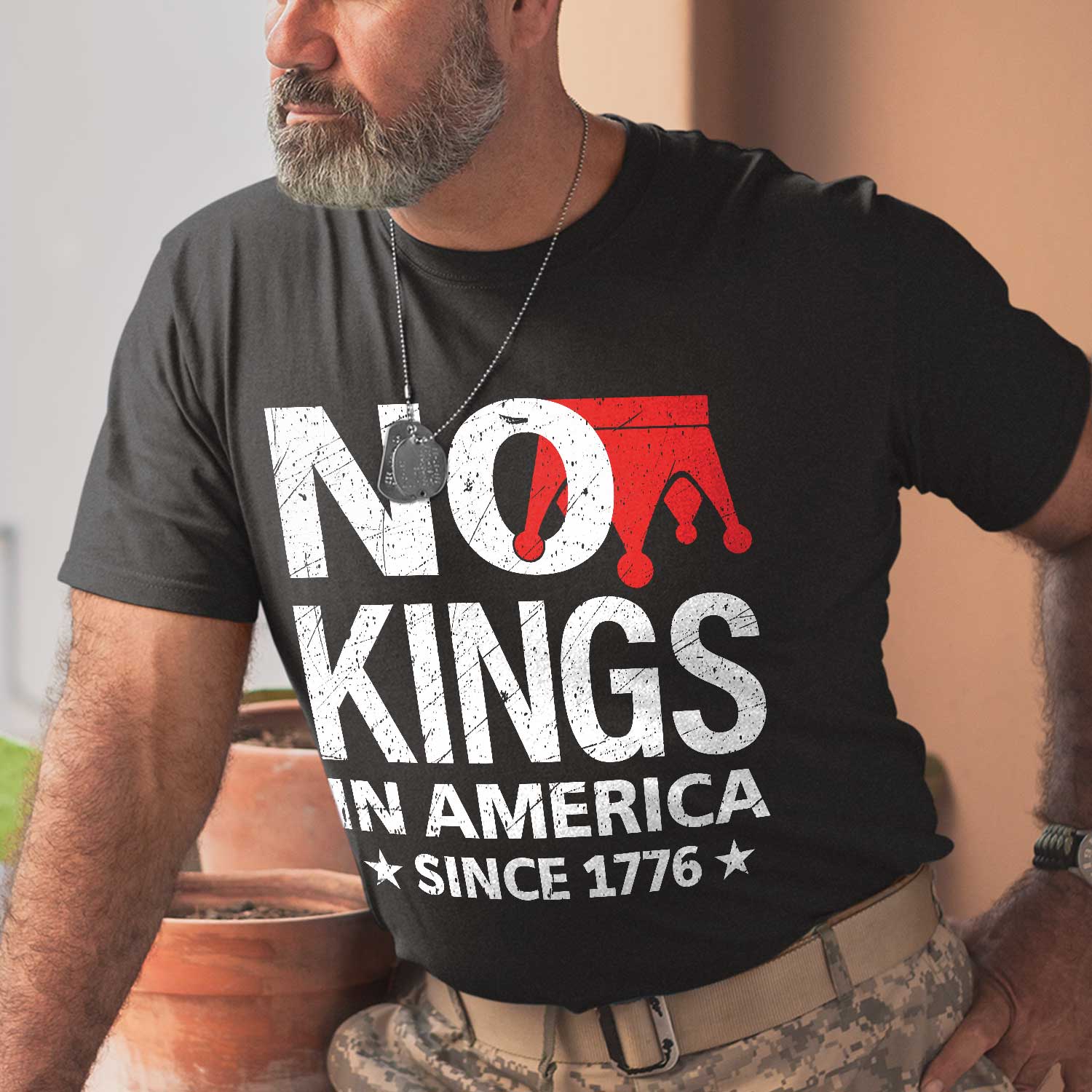 No Kings In America Since 1976 Front T-Shirt