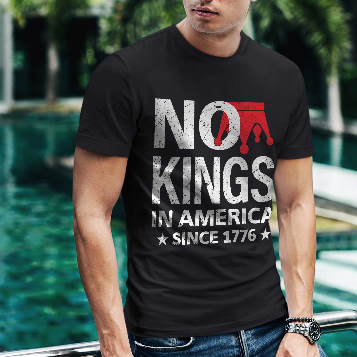No Kings In America Since 1976 Front T-Shirt